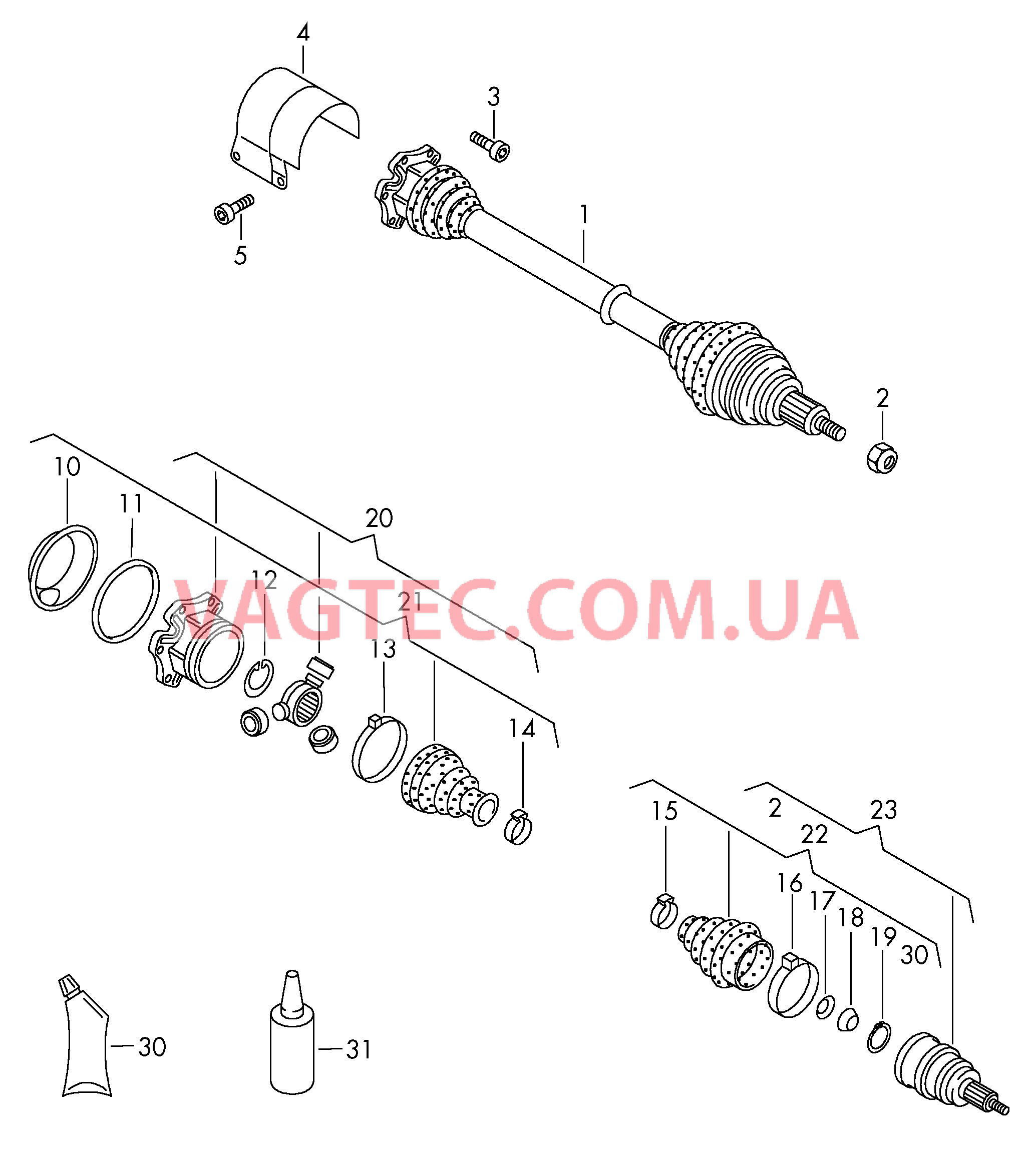 Приводной вал для АКП   D - 01.11.1998>> для VOLKSWAGEN GOLF 2001