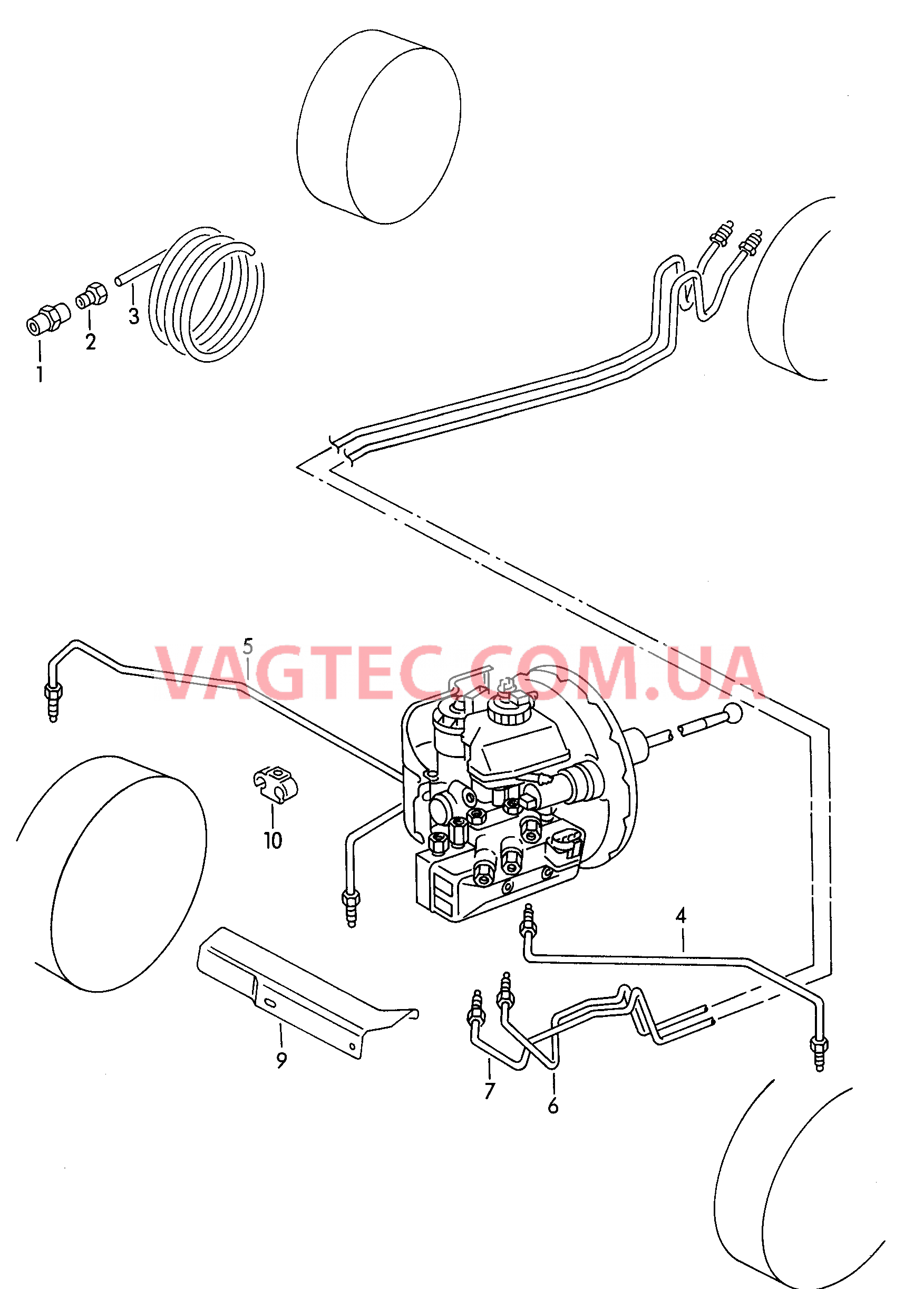 Тормозная трубка для а/м с антиблокировочной системой тормозов        -ABS-  для а/м с электронной системой поддерж. курс. устойчив. ESР  для SEAT Ibiza 2000