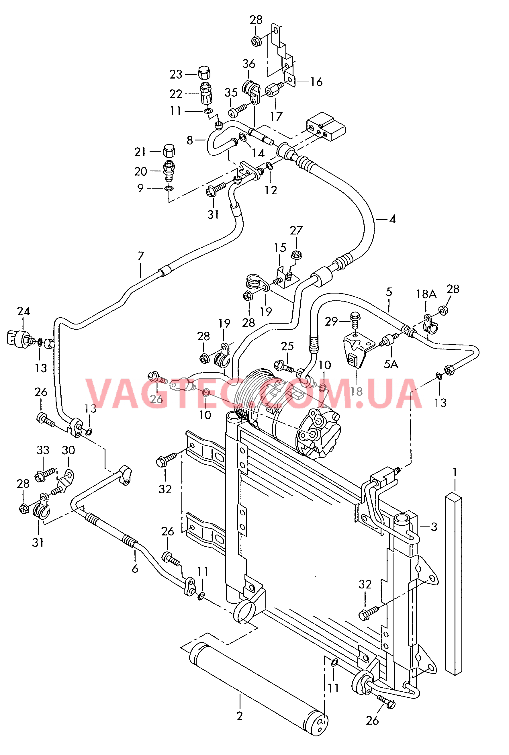 Конденсатор климат.установки Бачок жидкости с соединительными деталями  для SEAT Arosa 2001
