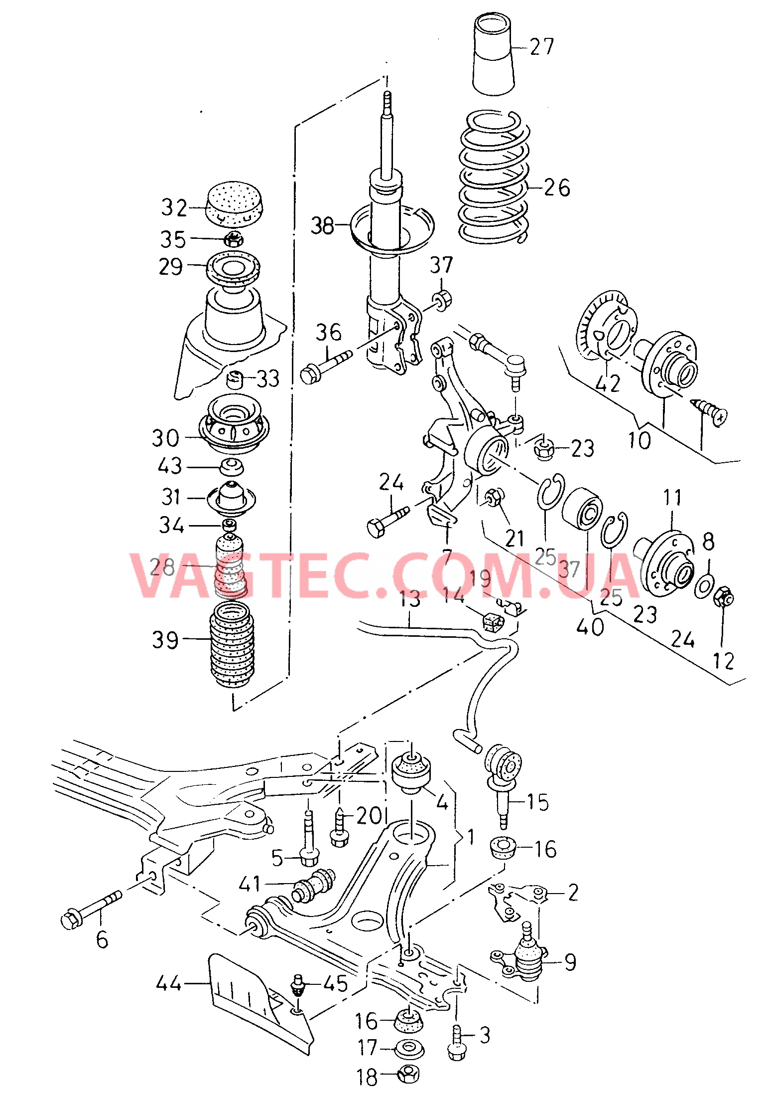 Рычаг подвески, поперечный Подвеска Поворотный кулак F 6K-X-463 223>> для SEAT Ibiza 2001