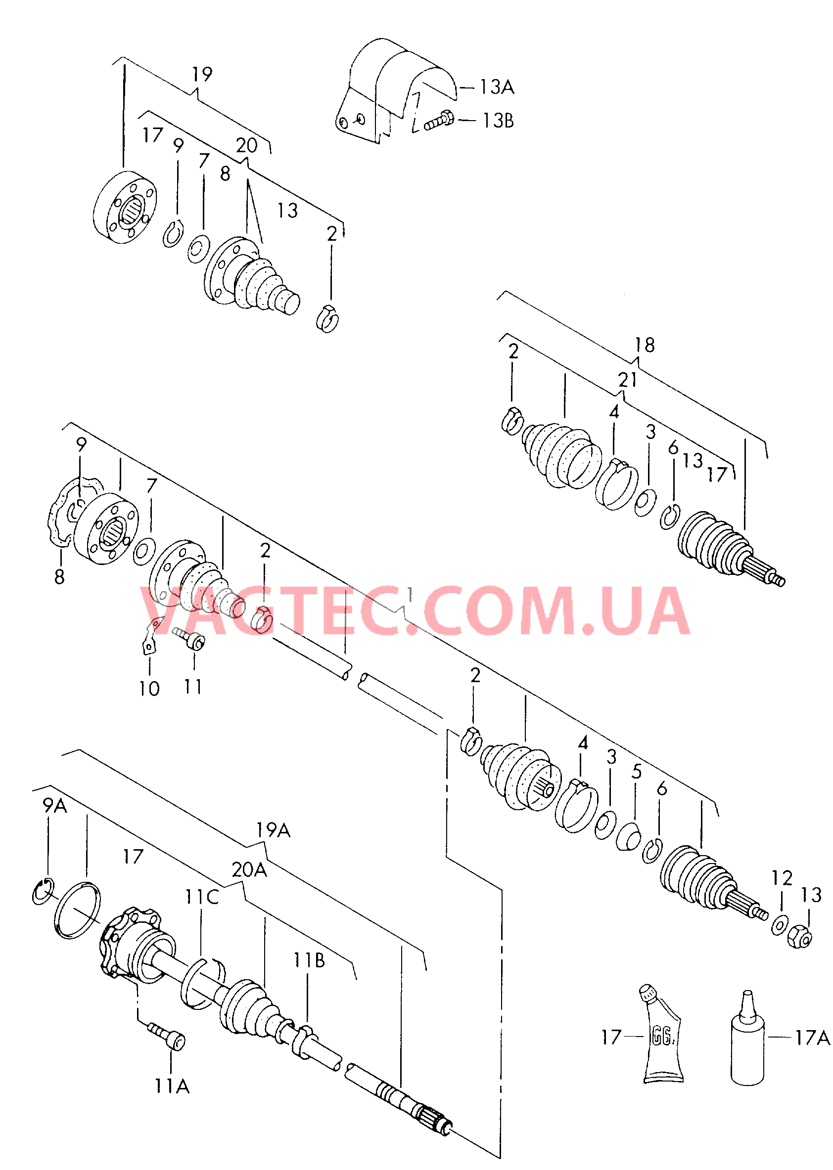 Приводной вал  для VOLKSWAGEN Caddy 2000