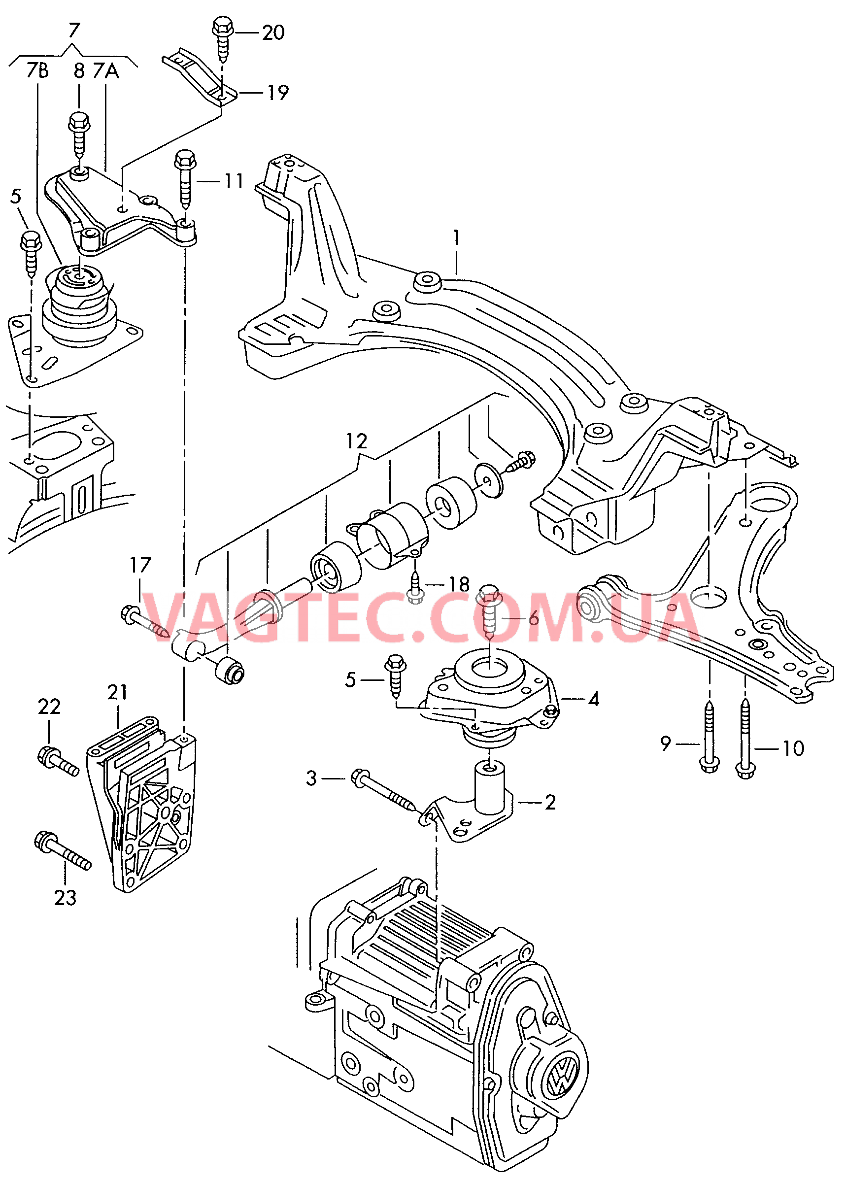 Детали крепежные для двигателя  для VOLKSWAGEN Polo 2001