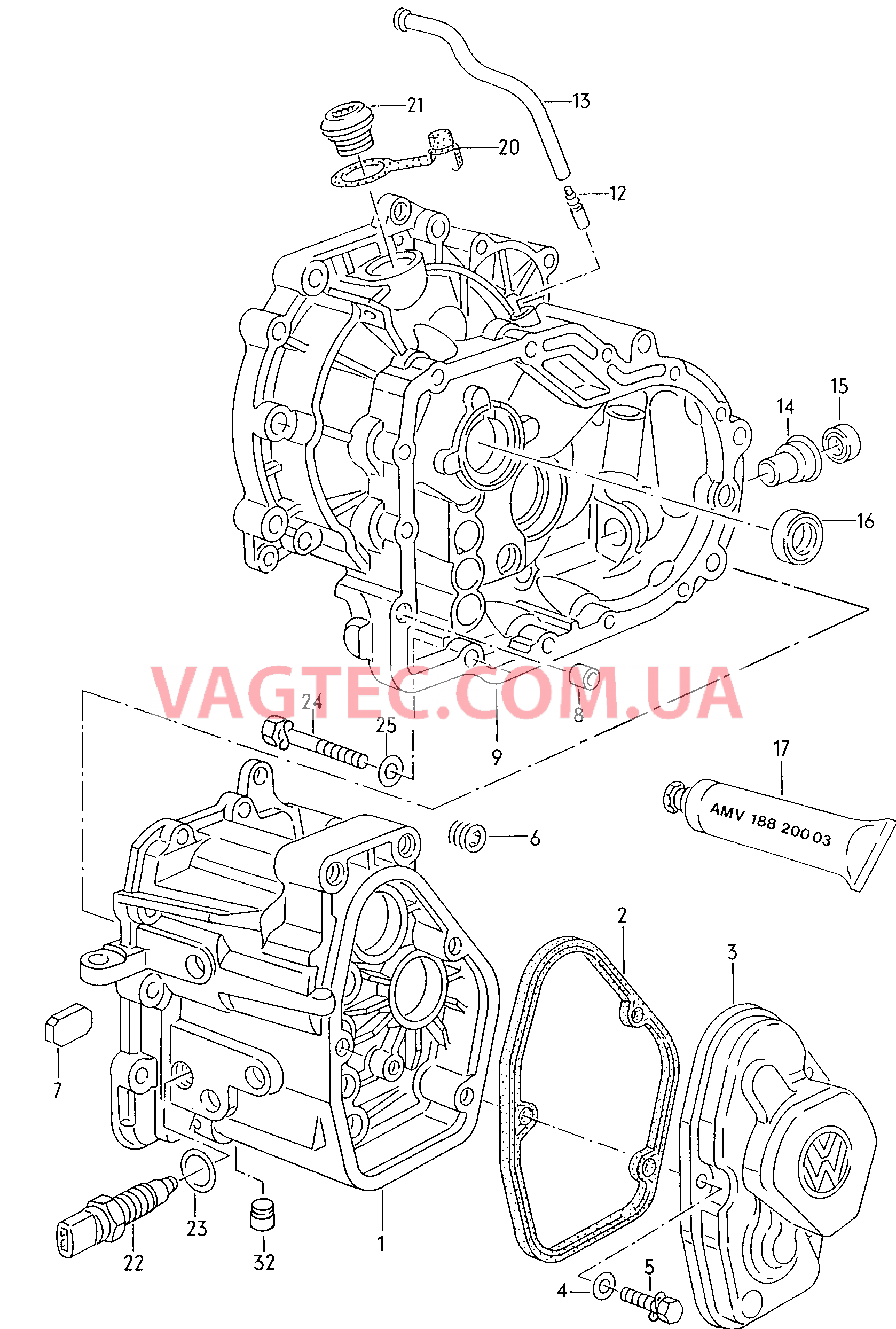 Картер коробки передач для 5-ступ. механической КП  для SEAT Inca 2000