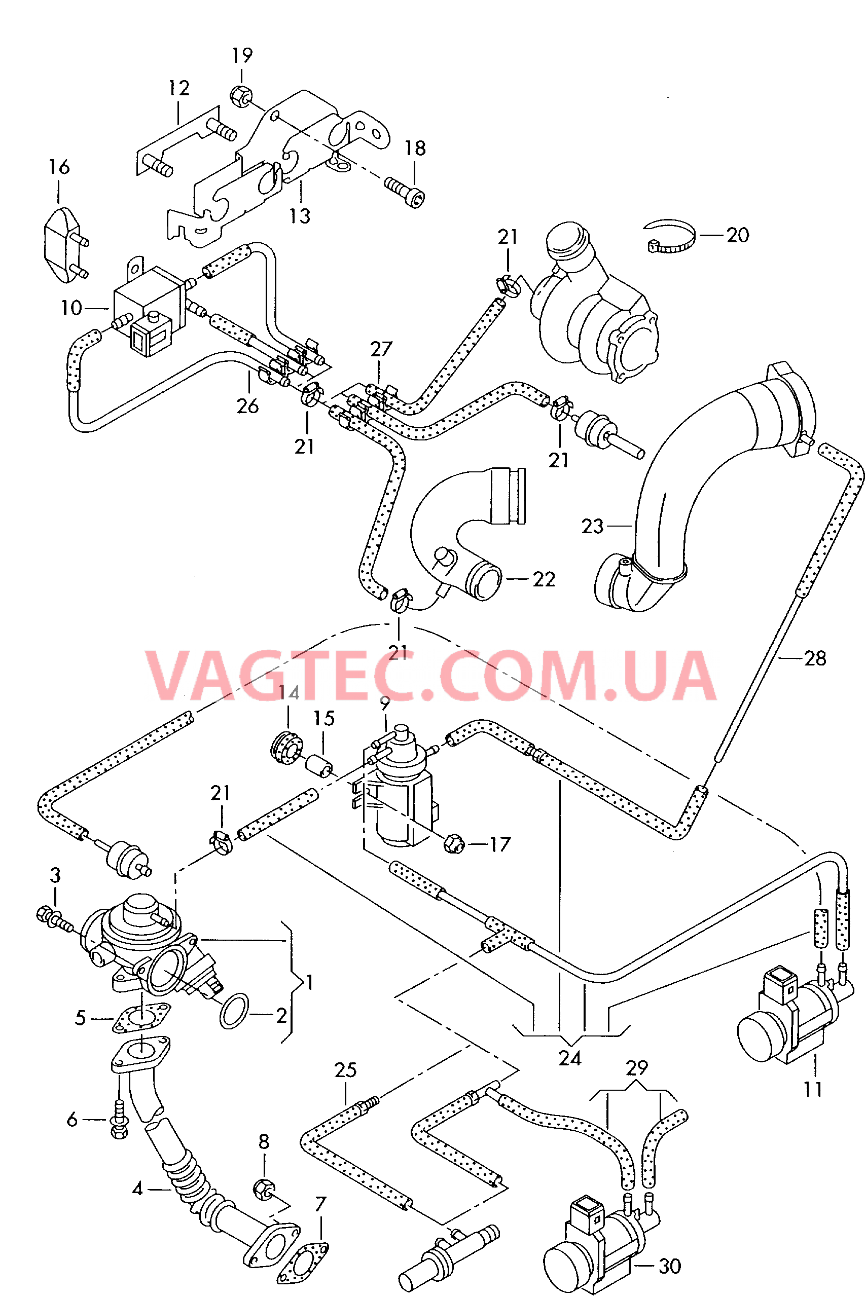 Рециркуляция ОГ Вакуумная система  для SEAT Arosa 2001