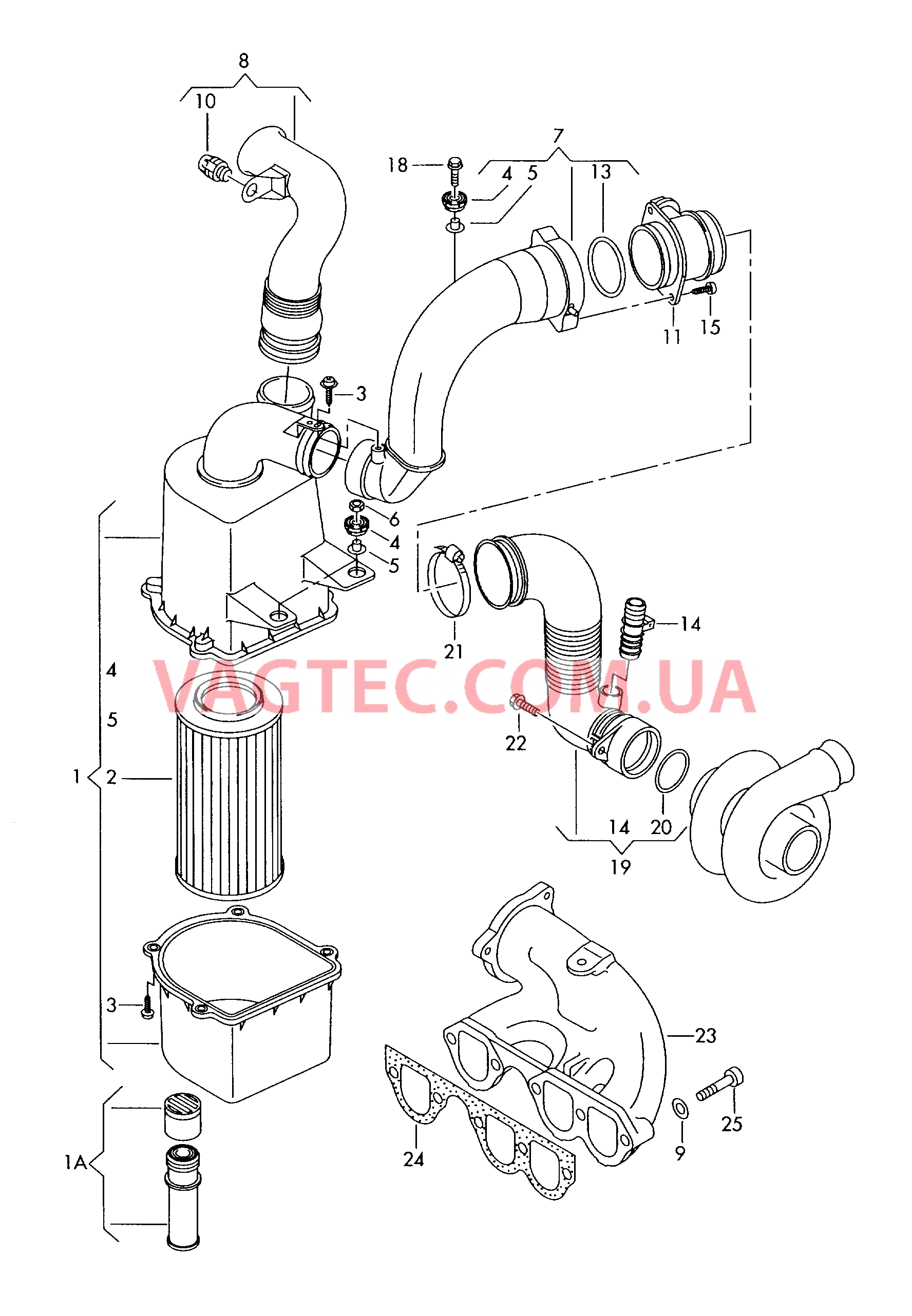 Возд. фильтр с сопутств. деталями  Патрубок впускного тракта  для SEAT Arosa 2001