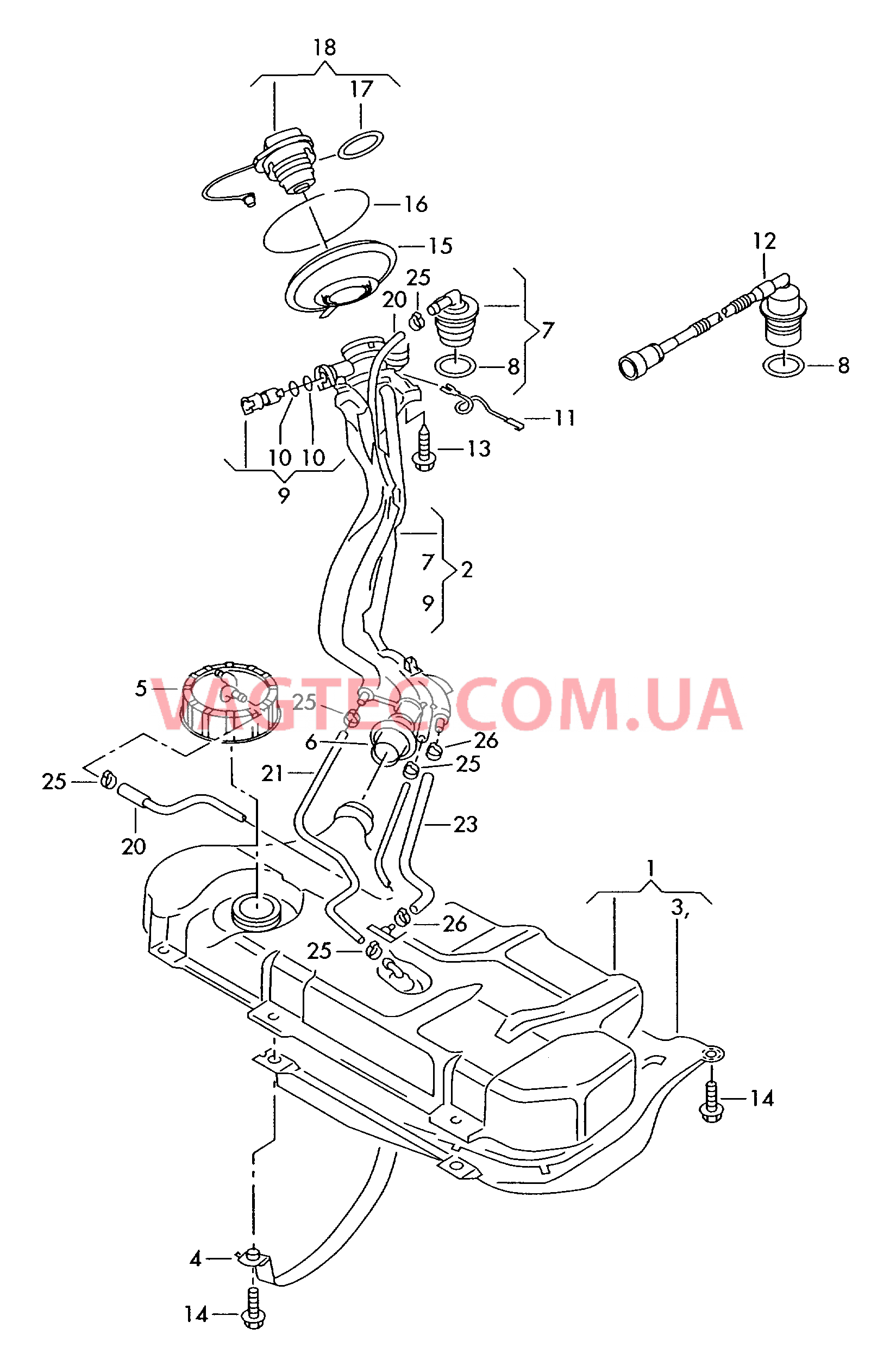 Бак топливный для VW РOLO   для VOLKSWAGEN Polo 2000