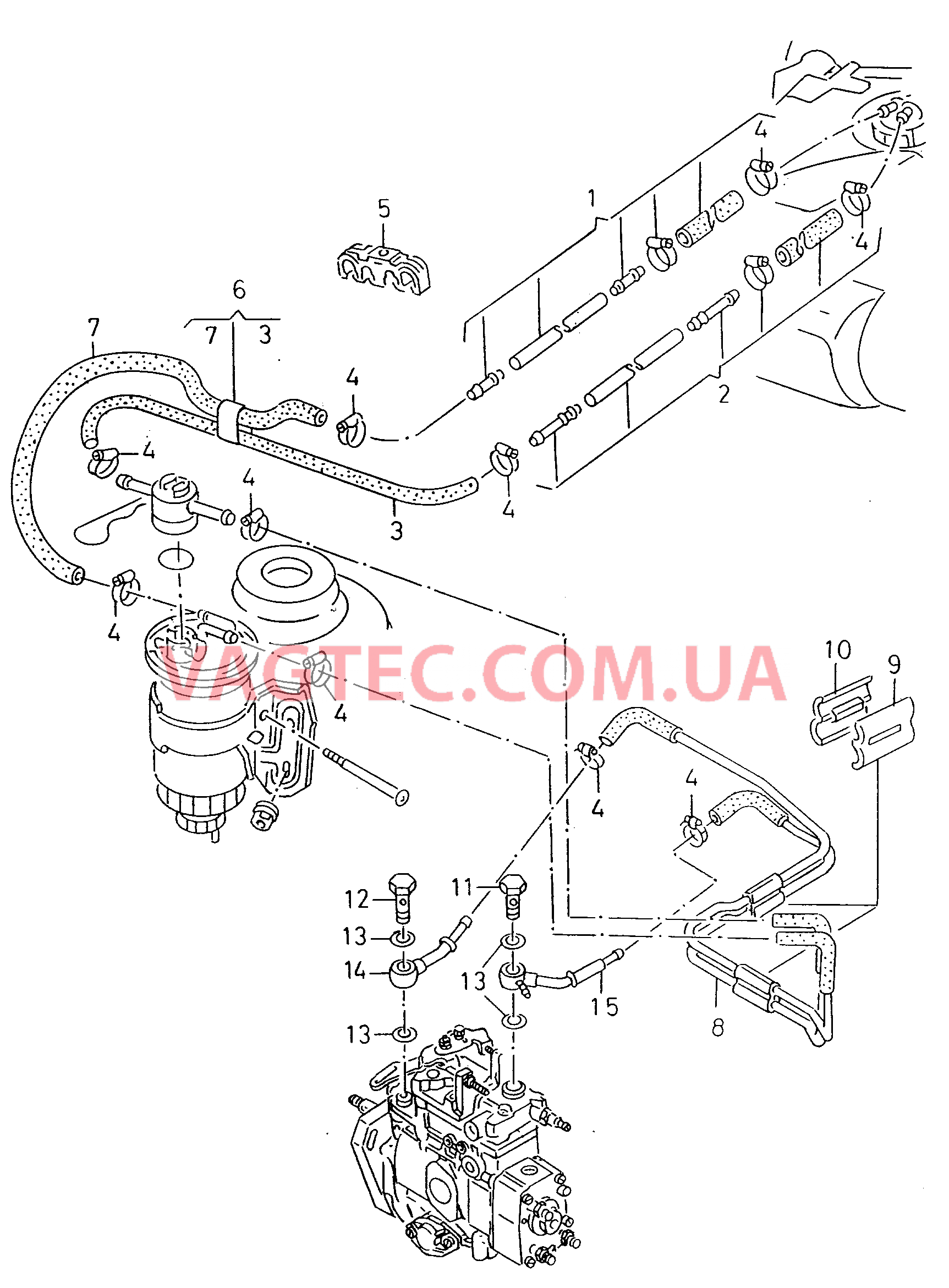 Топливопровод  для VOLKSWAGEN Caddy 2003