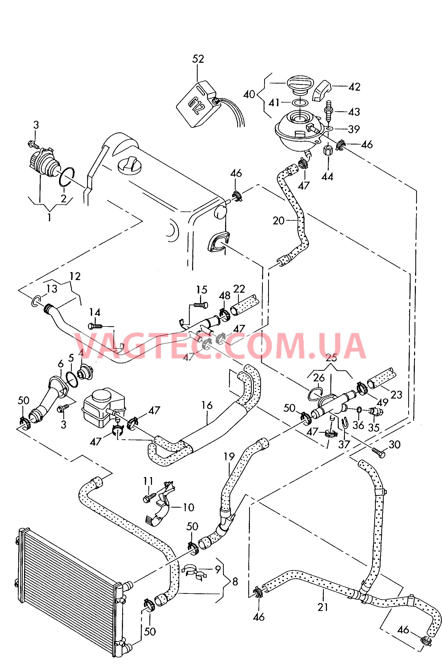 Насос системы охлаждения Шланги ОЖ и трубки Фланец Бачок, компенсационный  для VOLKSWAGEN Polo 2001