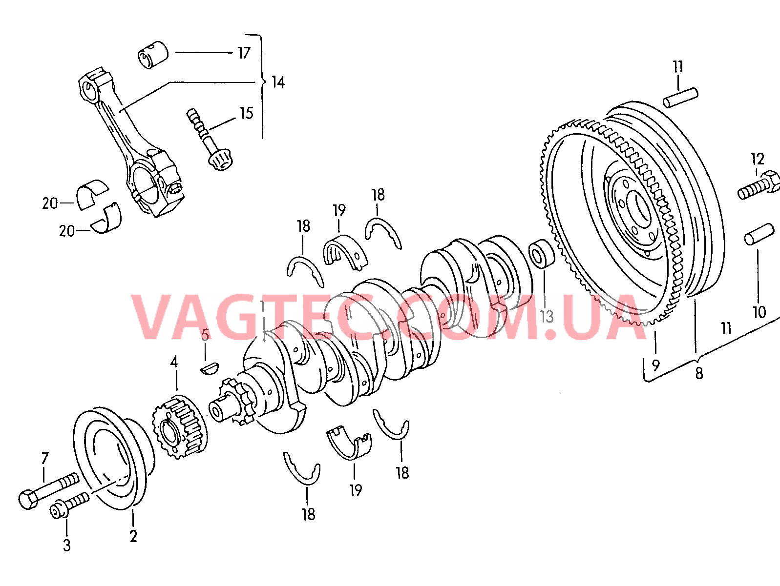 Коленчатый вал Шатун Опора  для VOLKSWAGEN Caddy 2000