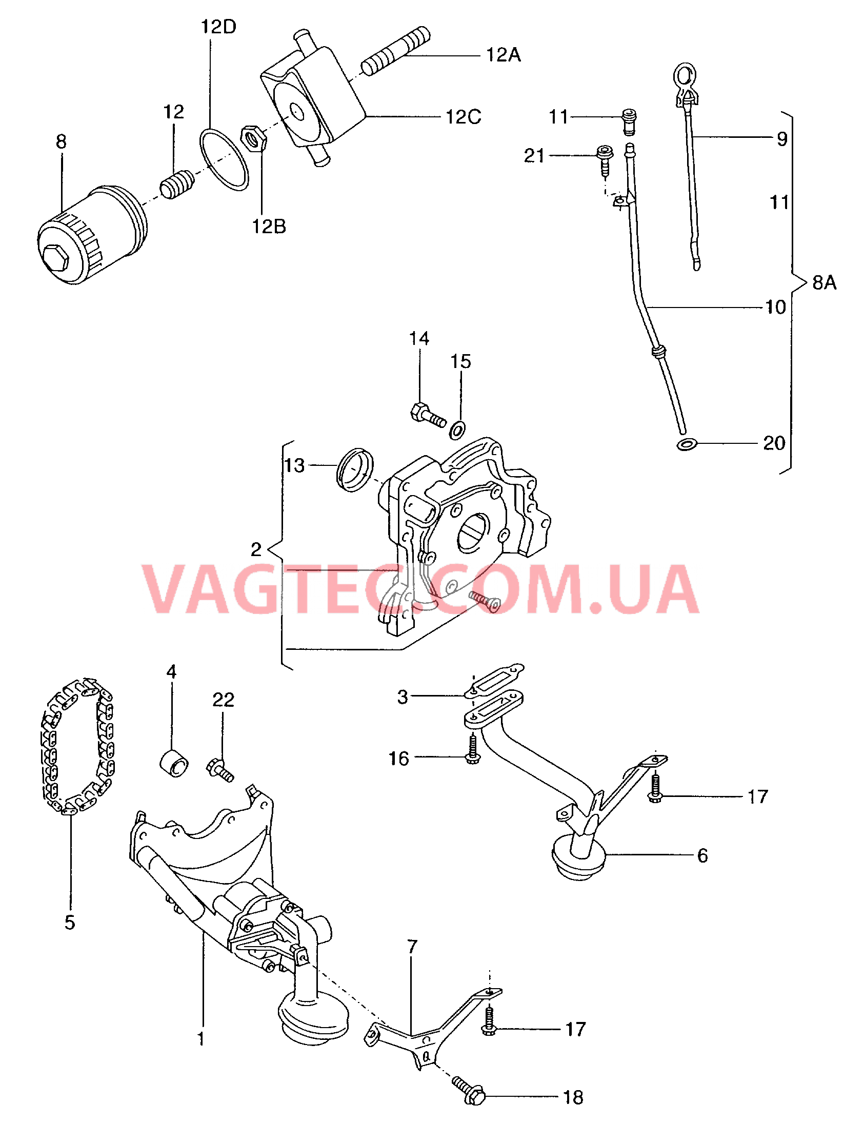 Насос, масляный Фильтр, масляный Маслоизмерительный щуп  для VOLKSWAGEN Polo 2008