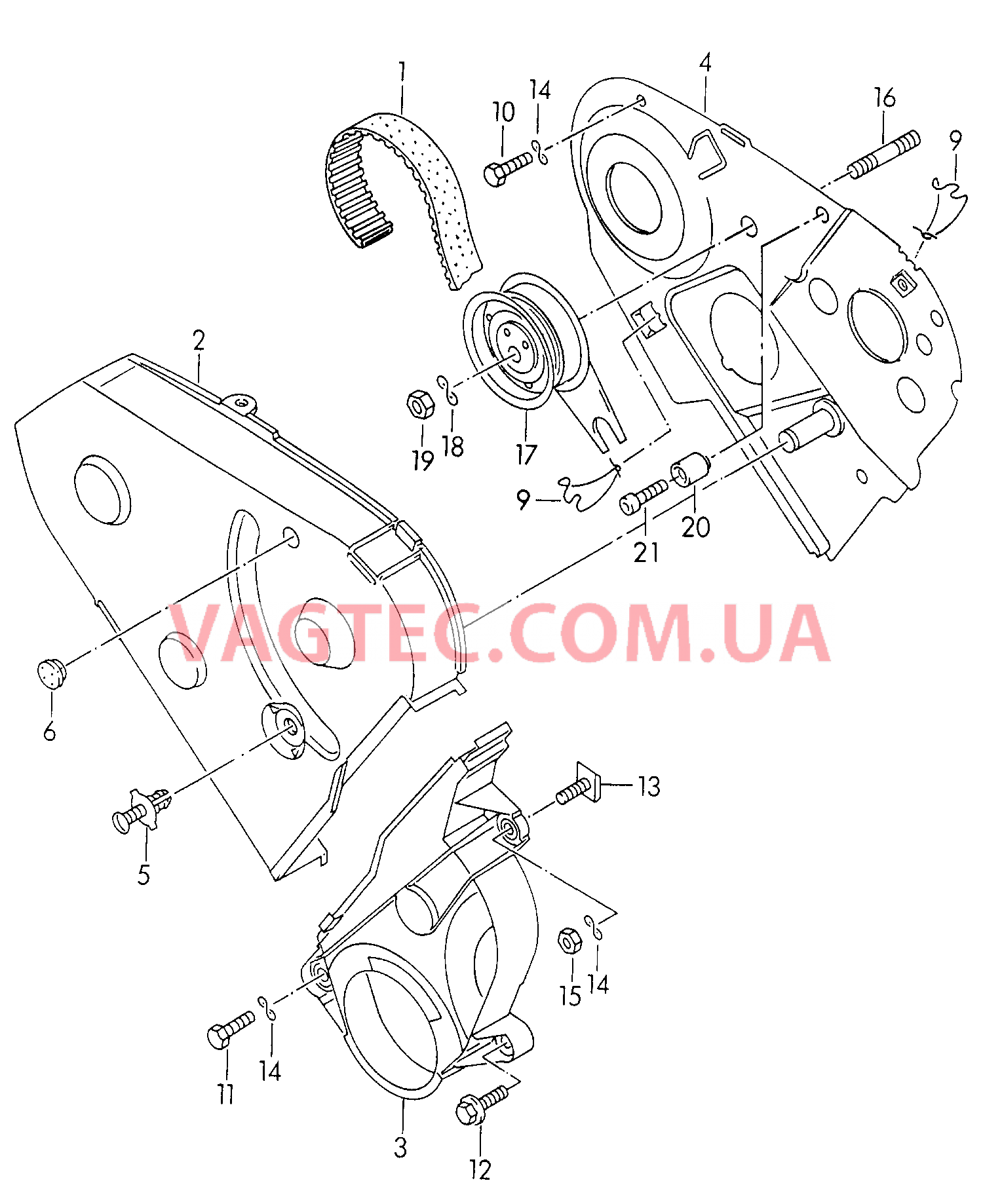 Ремень зубчатый Защитный кожух ремня  для VOLKSWAGEN Caddy 2001