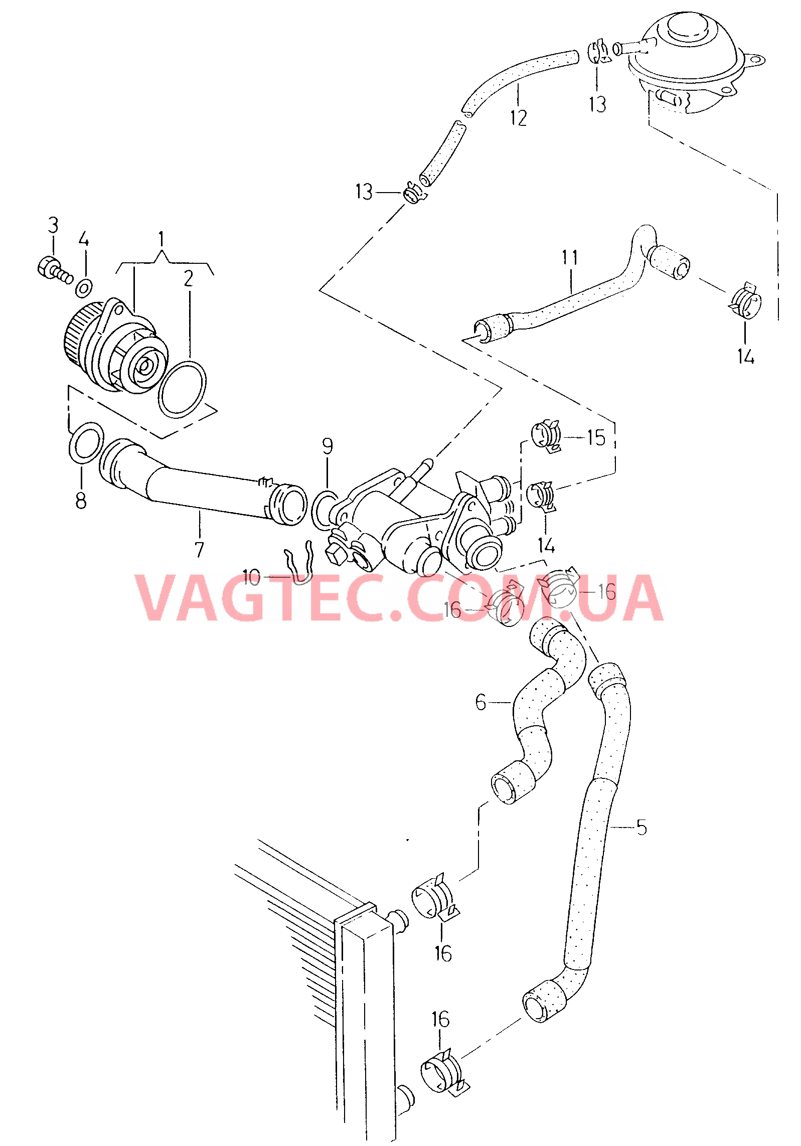 Насос системы охлаждения Шланги ОЖ и трубки  для SEAT Inca 2003