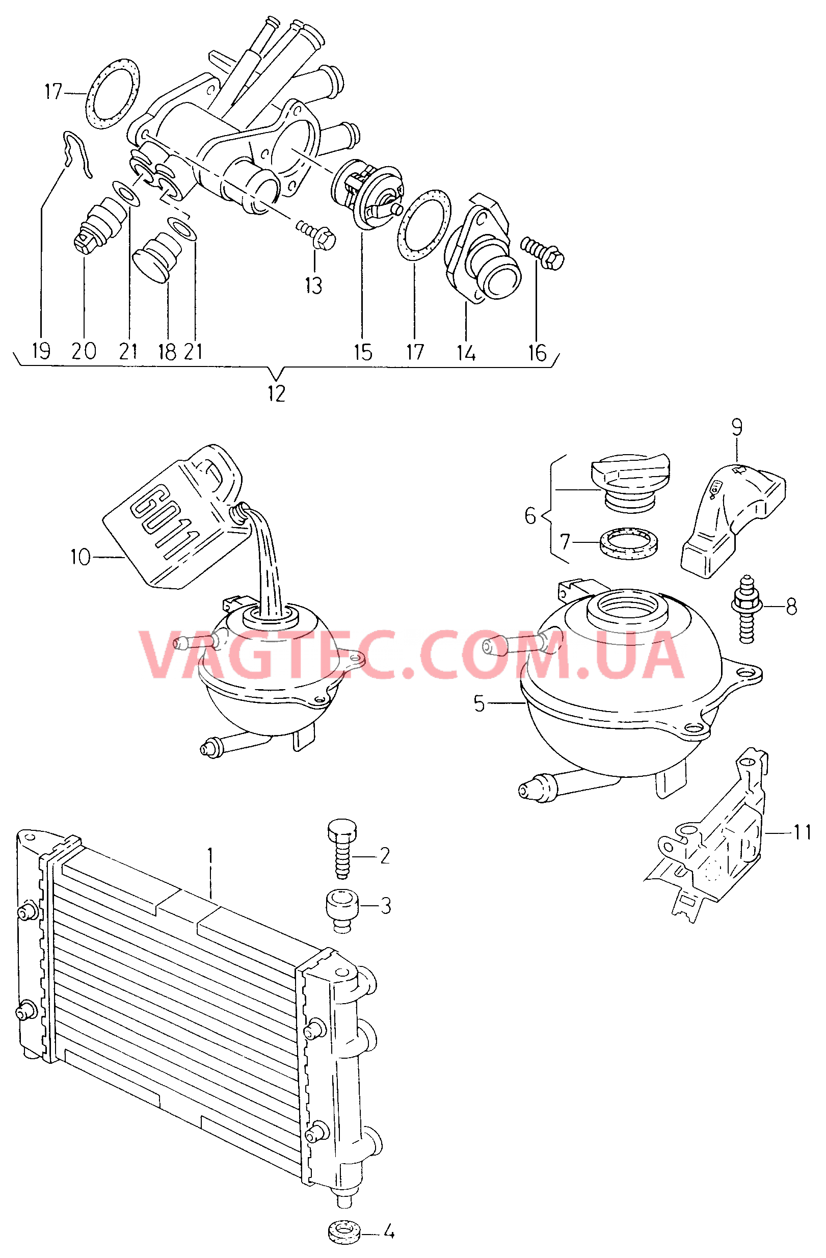 Радиатор охлаждающей жидкости Бачок, компенсационный  для SEAT Inca 2002