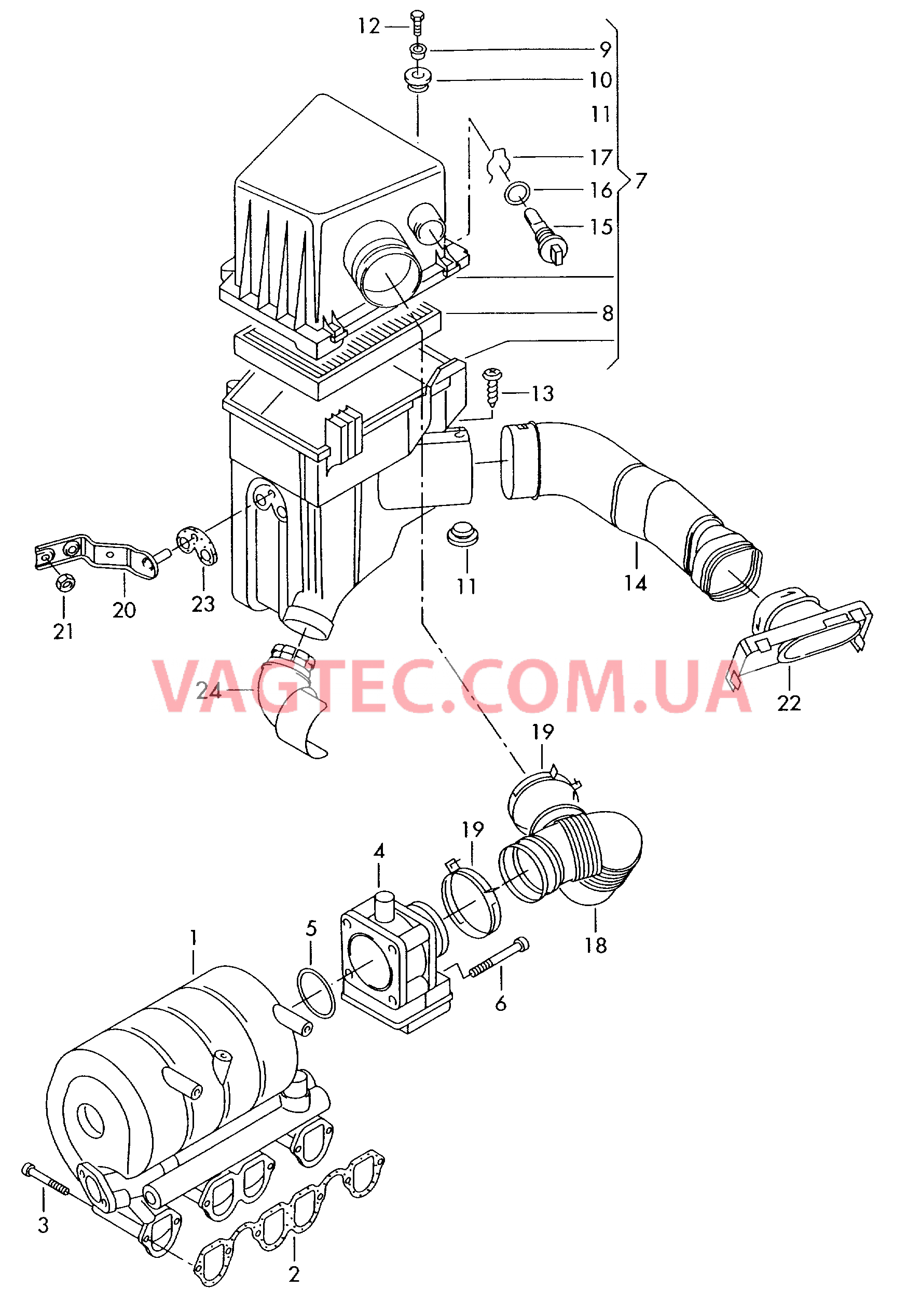 Патрубок впускного тракта Возд. фильтр с сопутств. деталями  для SEAT CO 2005