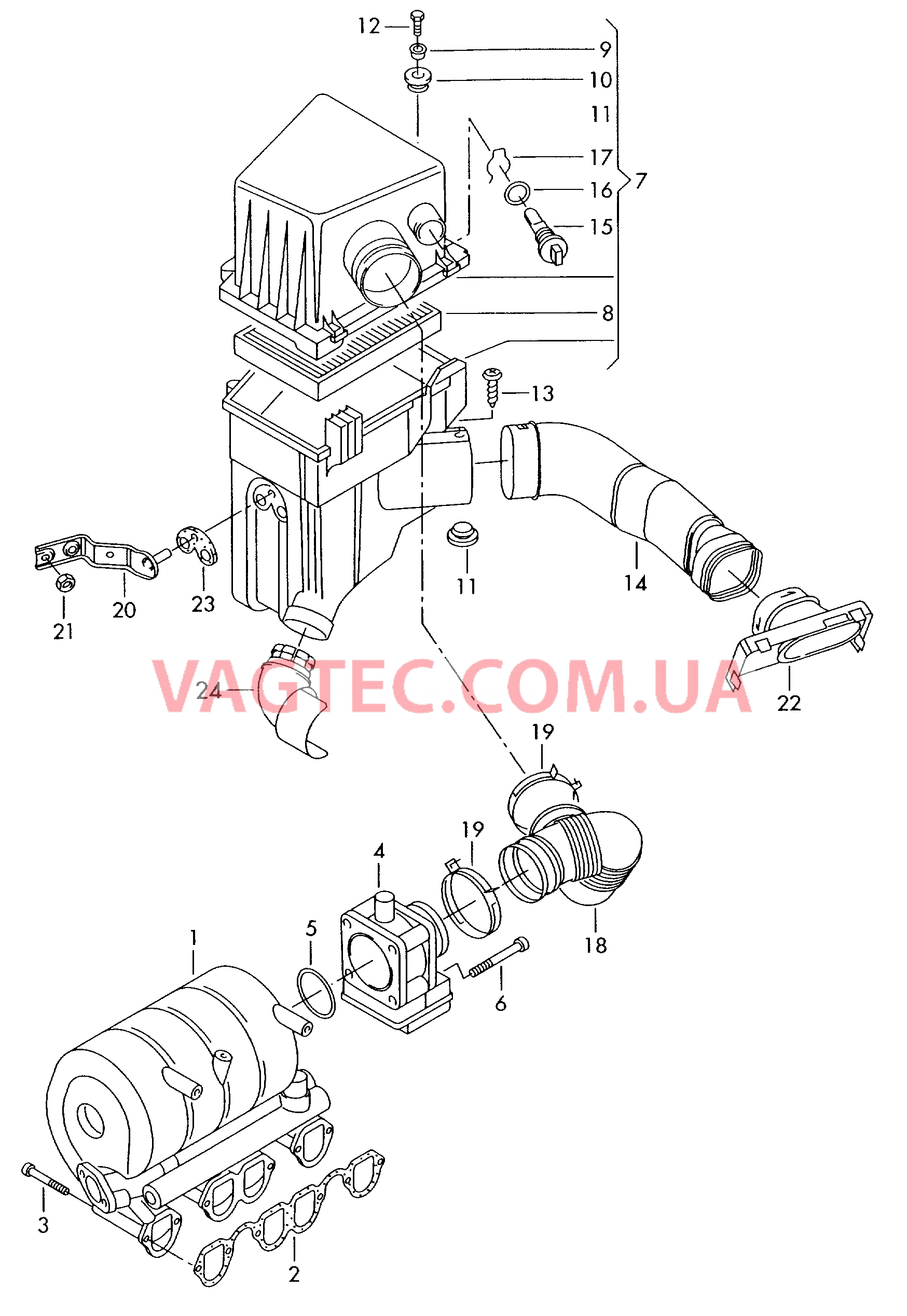 Патрубок впускного тракта Возд. фильтр с сопутств. деталями  для SEAT Ibiza 2004