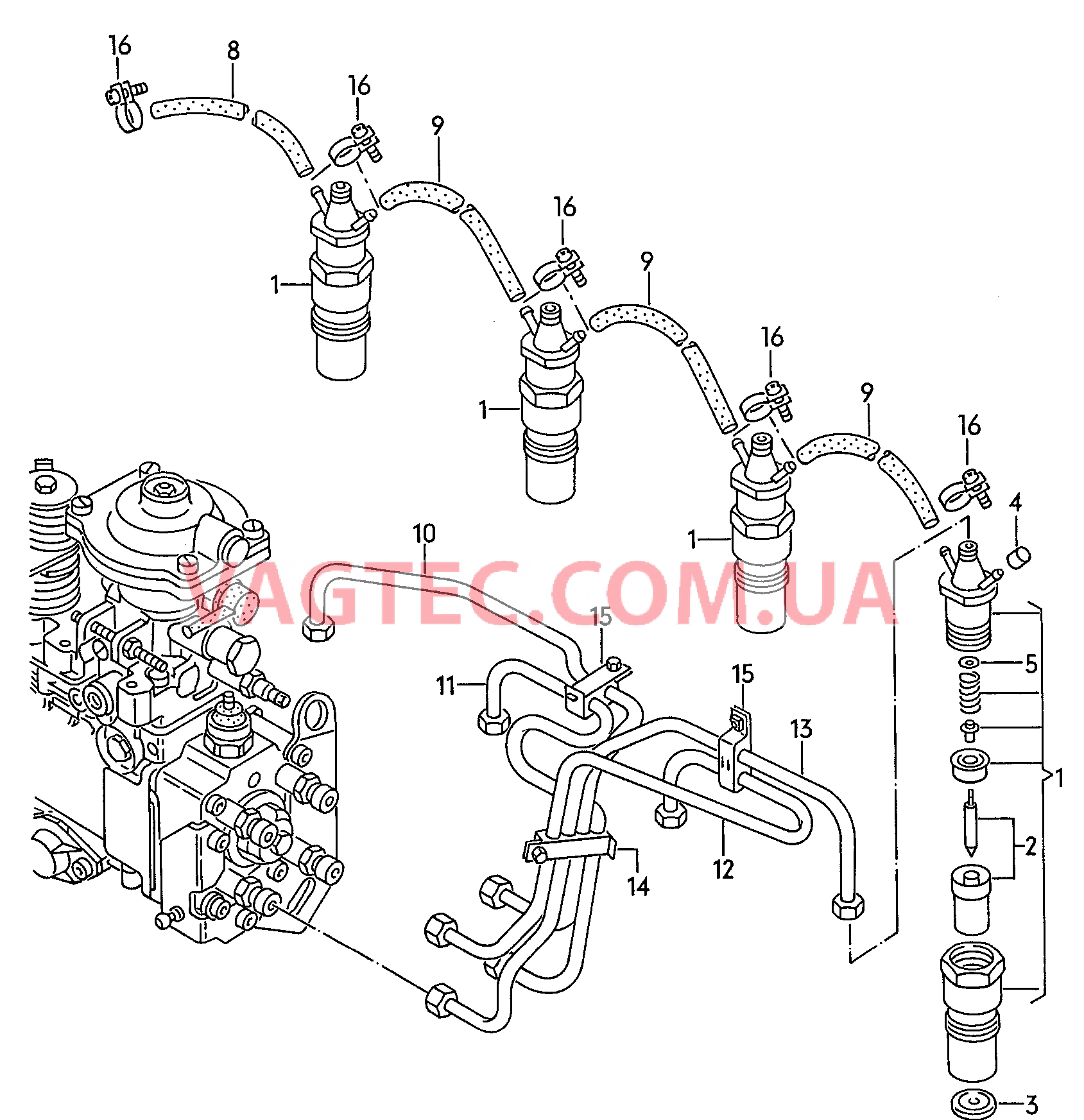 Форсунка Нагнетательная труба  для SEAT Inca 2002