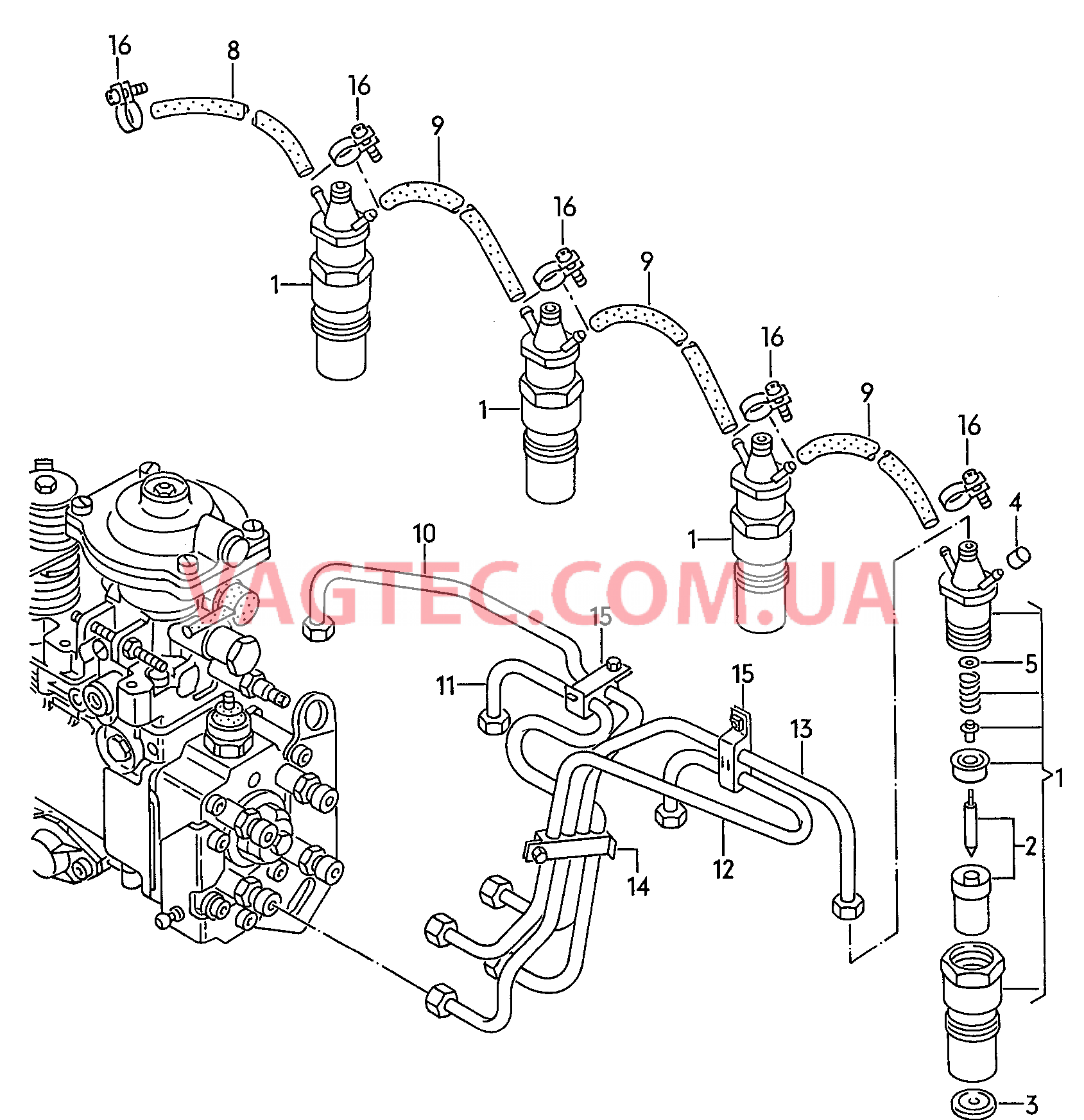 Форсунка Нагнетательная труба  для SEAT Inca 2003