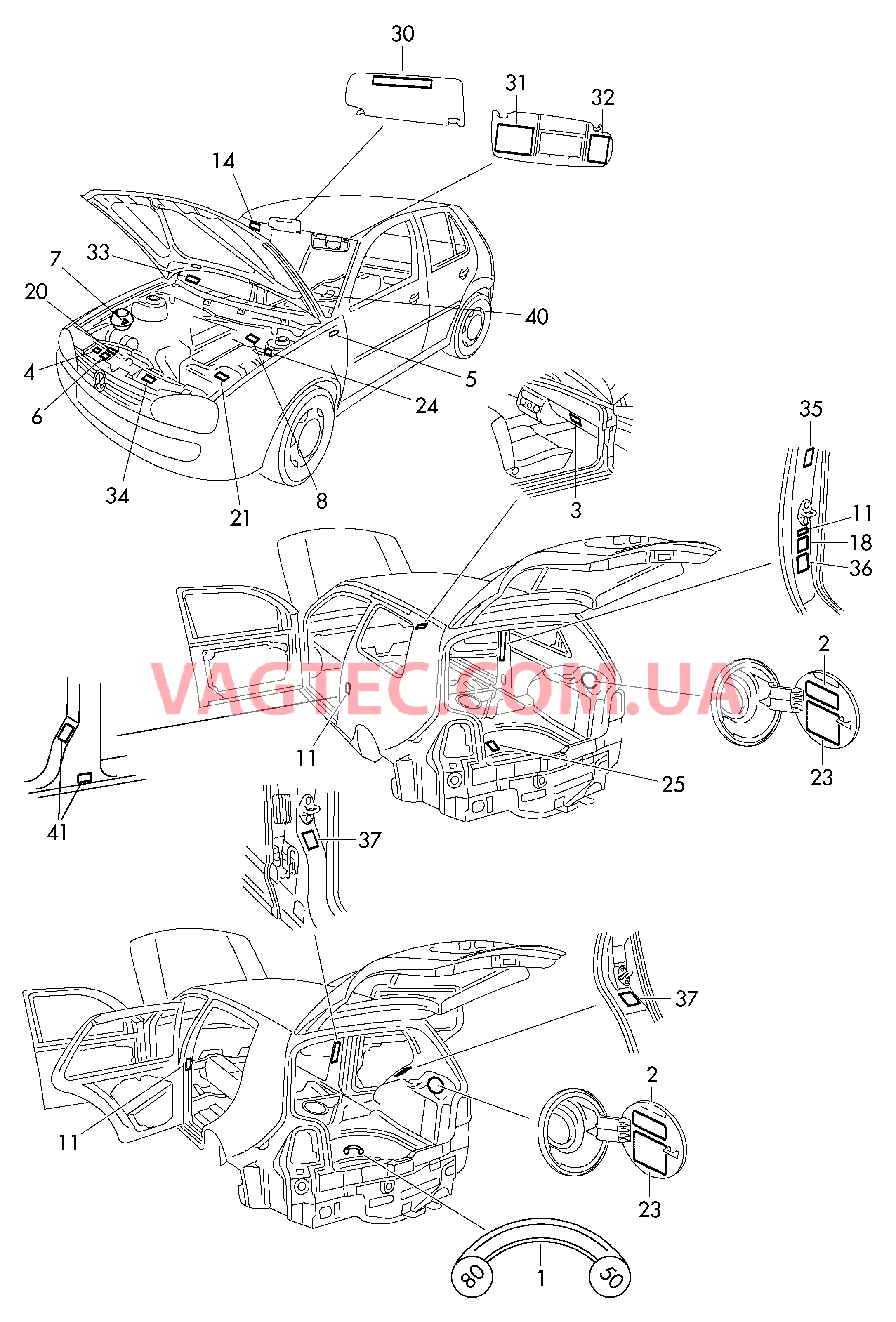 Таблички  F 1M-3-129 942>> для SEAT Leon 2002