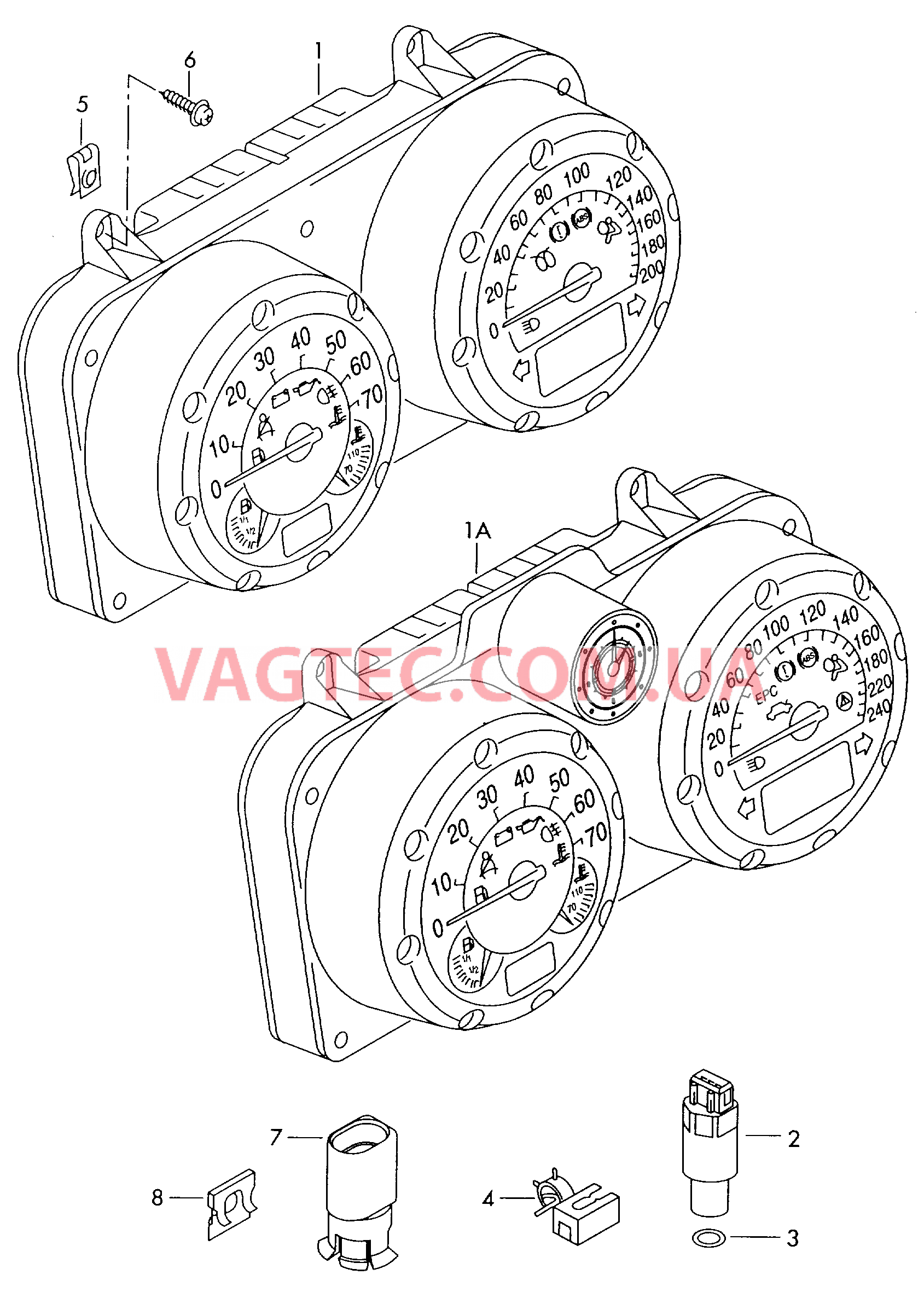 Комбинация приборов  F 6H-Y-000 001>>*6H-Y-030 000 для SEAT Arosa 2003