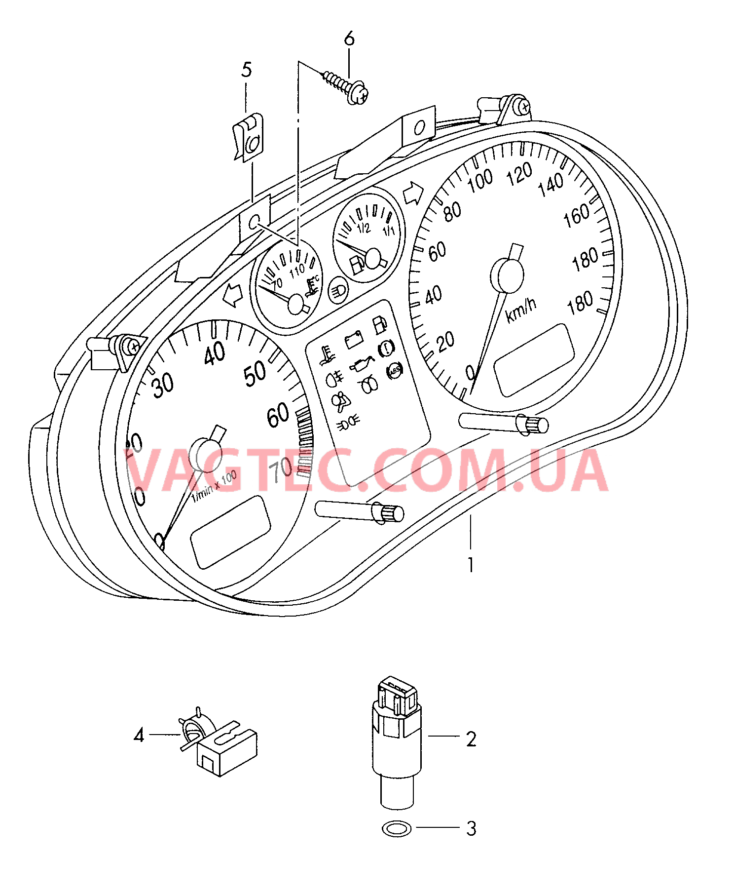 Комбинация приборов для VW РOLO  Датчик пройденного пути для VW РOLO  F 6N-W-001 001>>* F 6N-WY000 158>> для VOLKSWAGEN Polo 2000