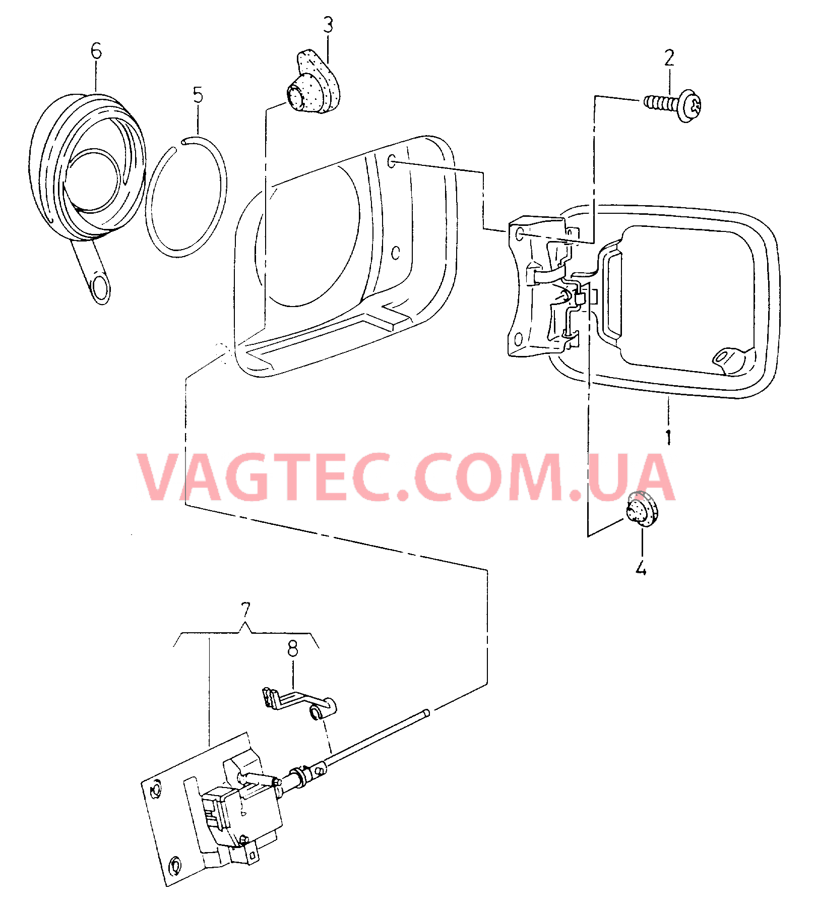 Крышка лючка залив. горловины  для SEAT CO 2000