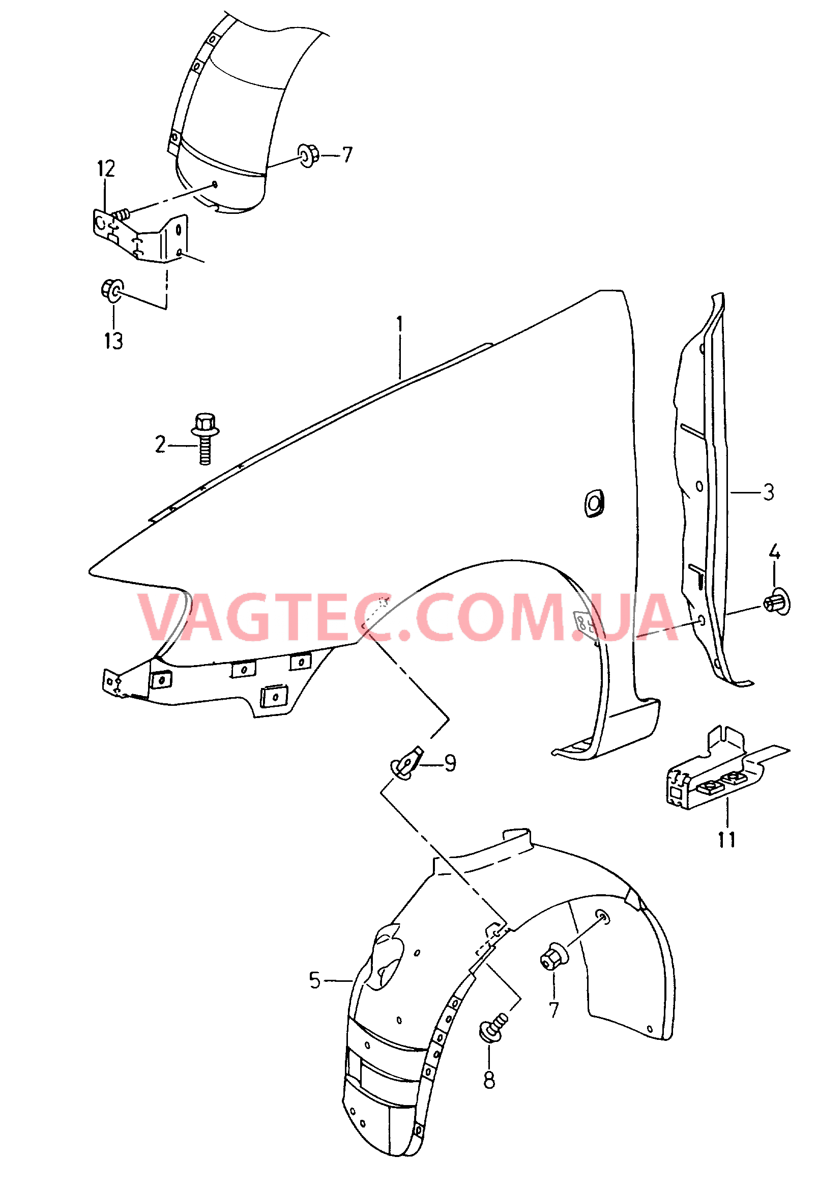 Крыло Локер колесной арки  для SEAT Ibiza 2001