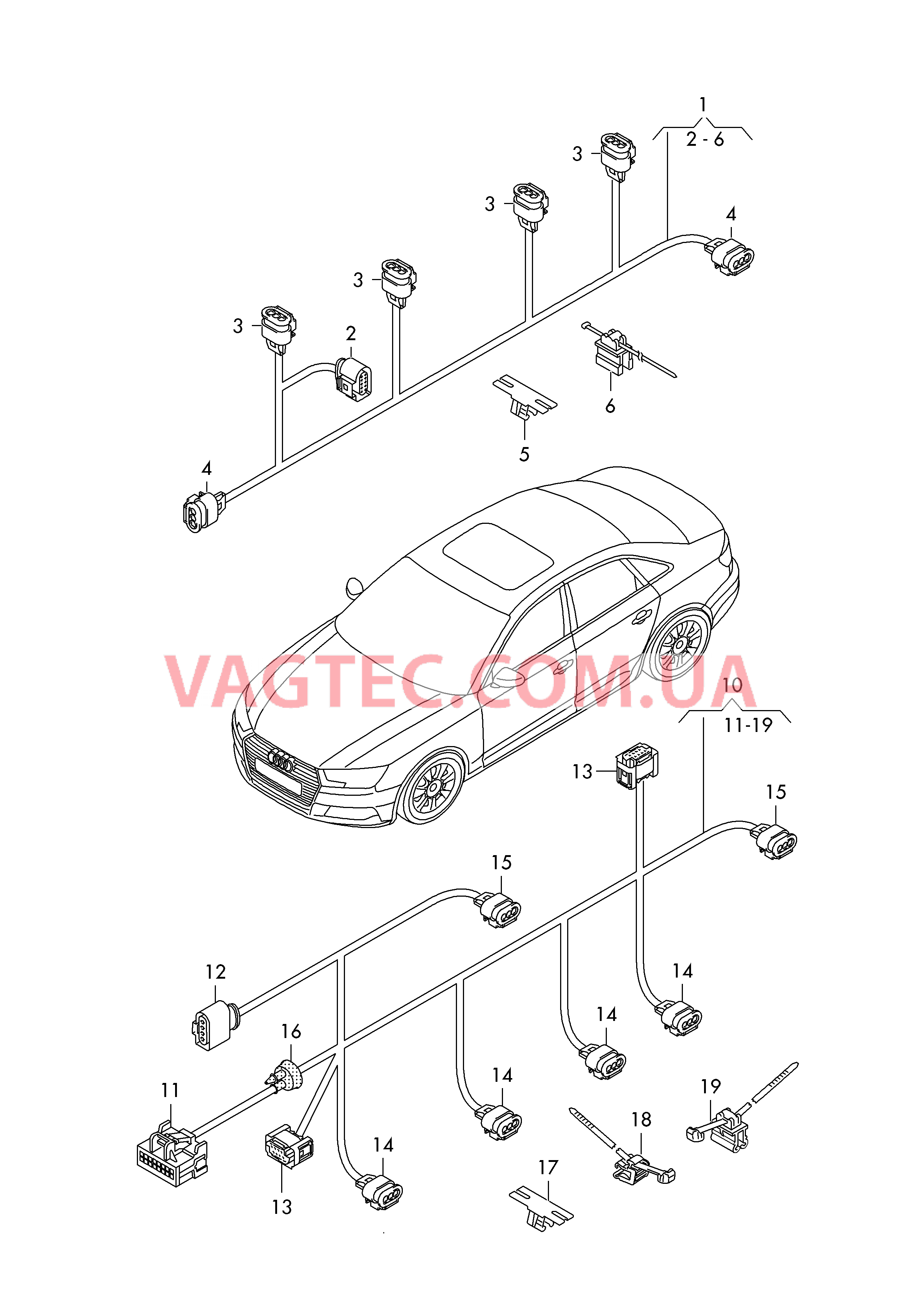 Жгут проводов для бампера  для AUDI A4Q 2017