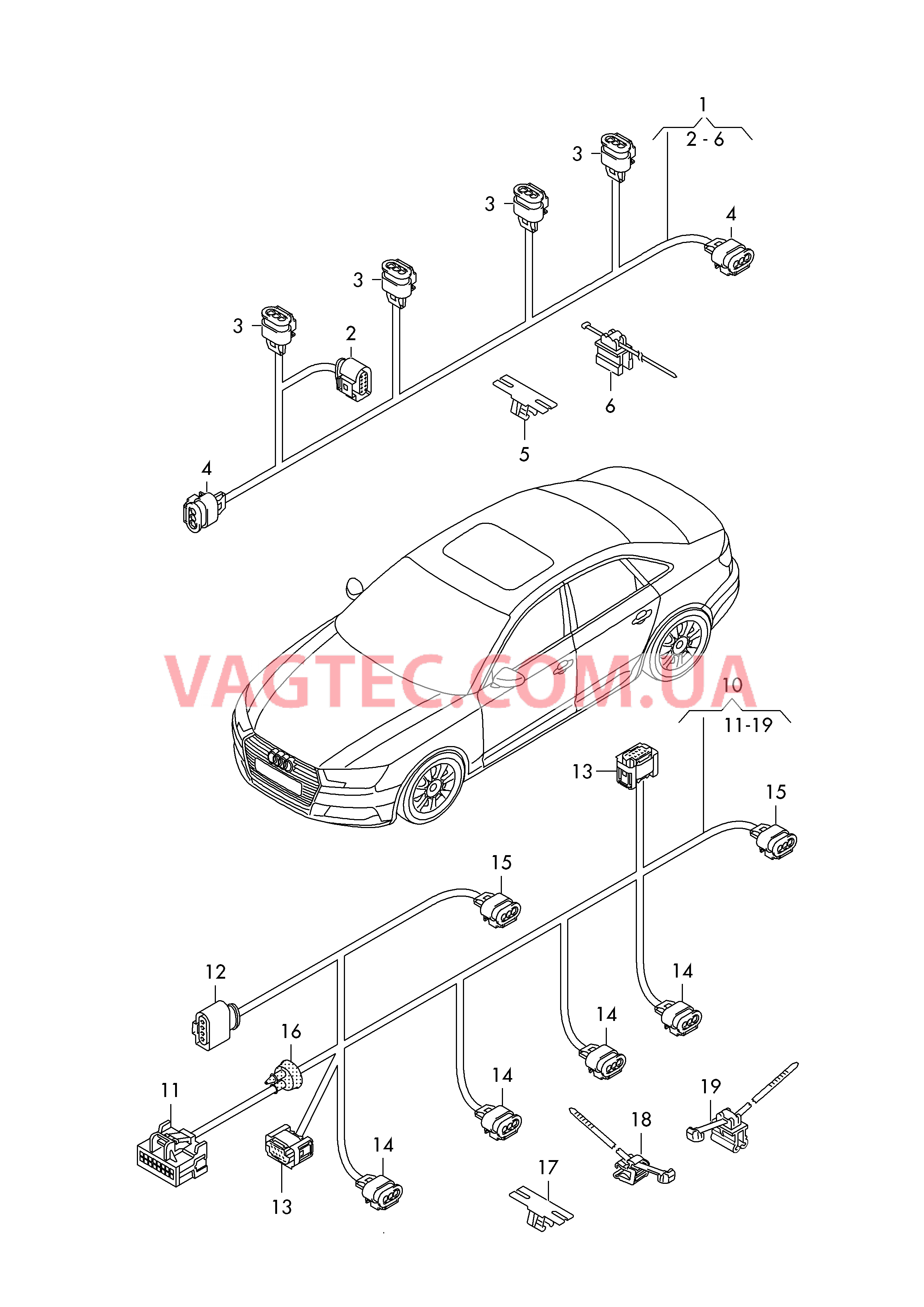 Жгут проводов для бампера  для AUDI A4Q 2019