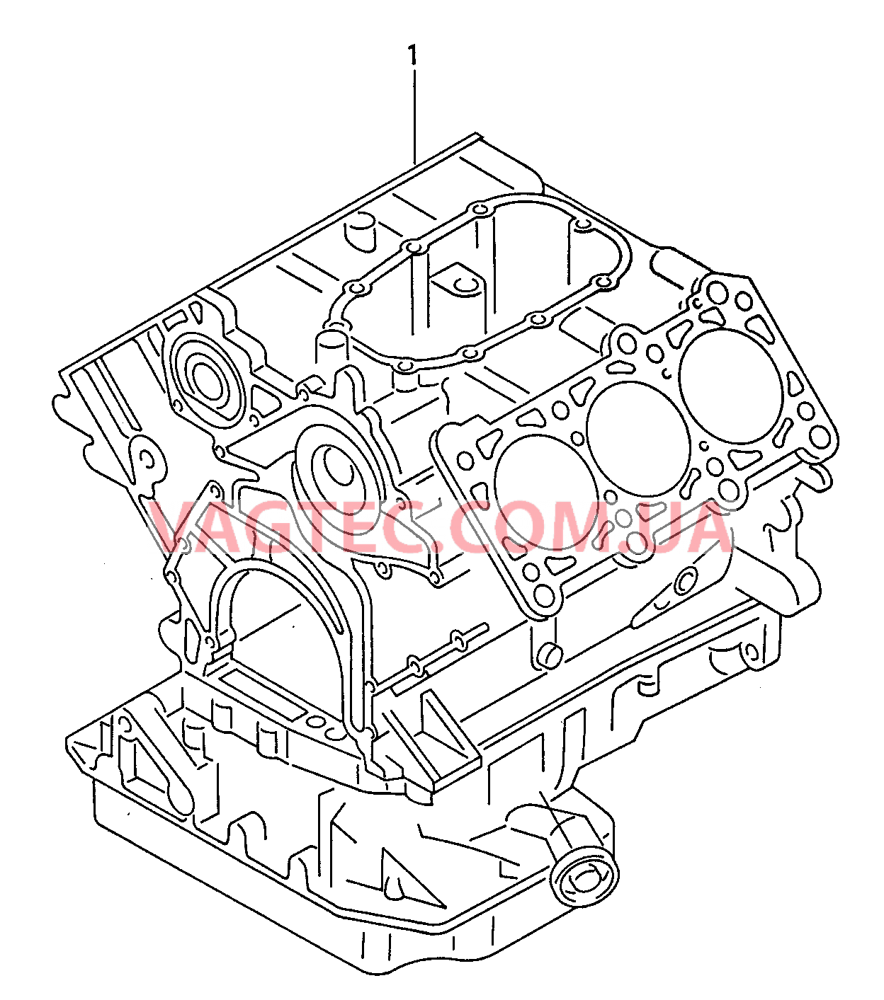 Блок цил. с коленвалом, поршнями, мас. нас. и мас. подд.  для AUDI A6AR 2003