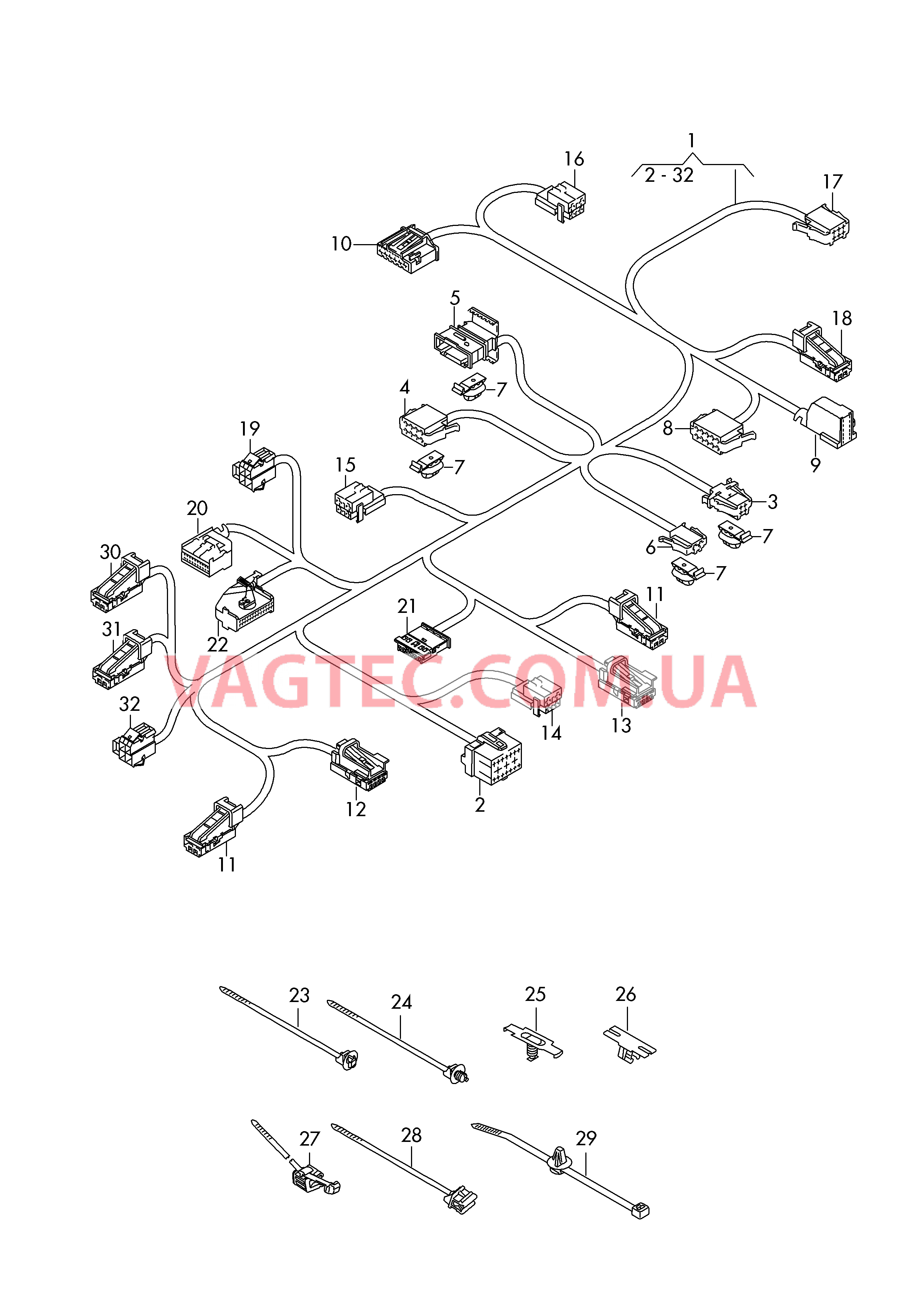 Жгут проводов каркаса сиденья  для AUDI A4Q 2017