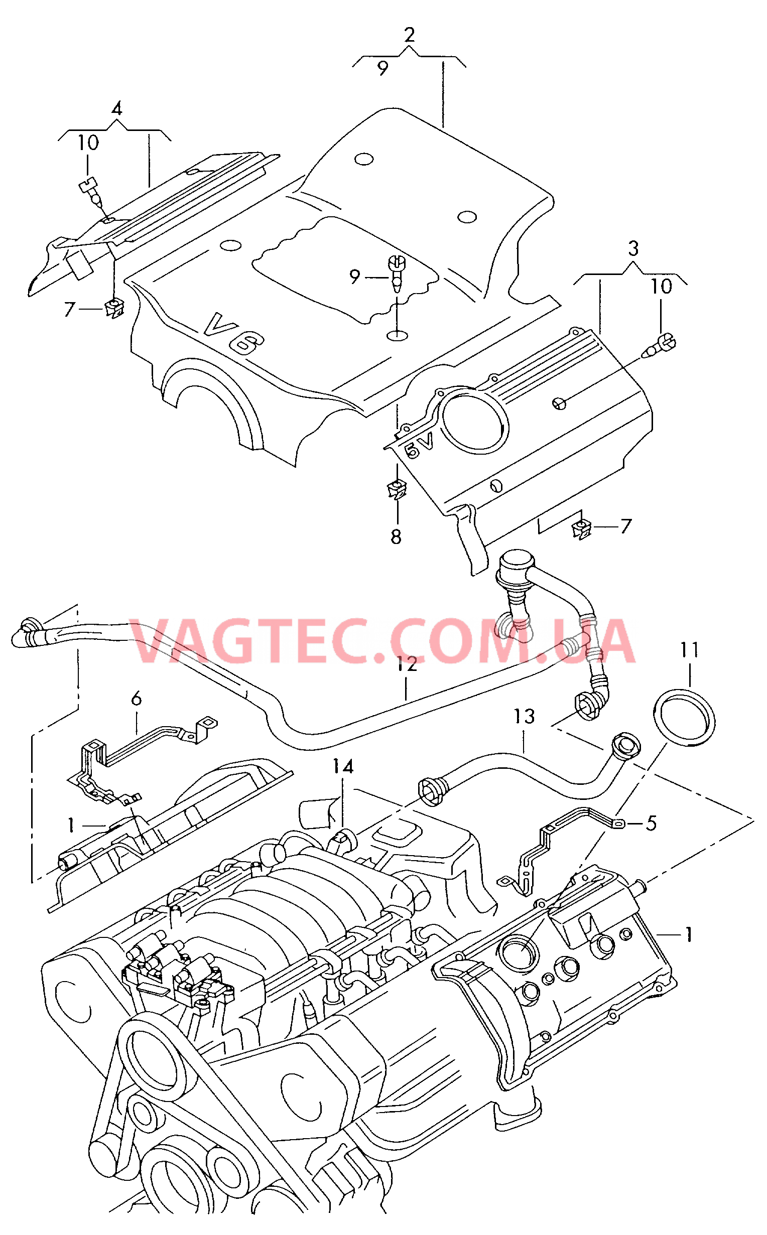 Защита картера двигателя Вентиляция для крышки головки блока  для AUDI A6Q 2001