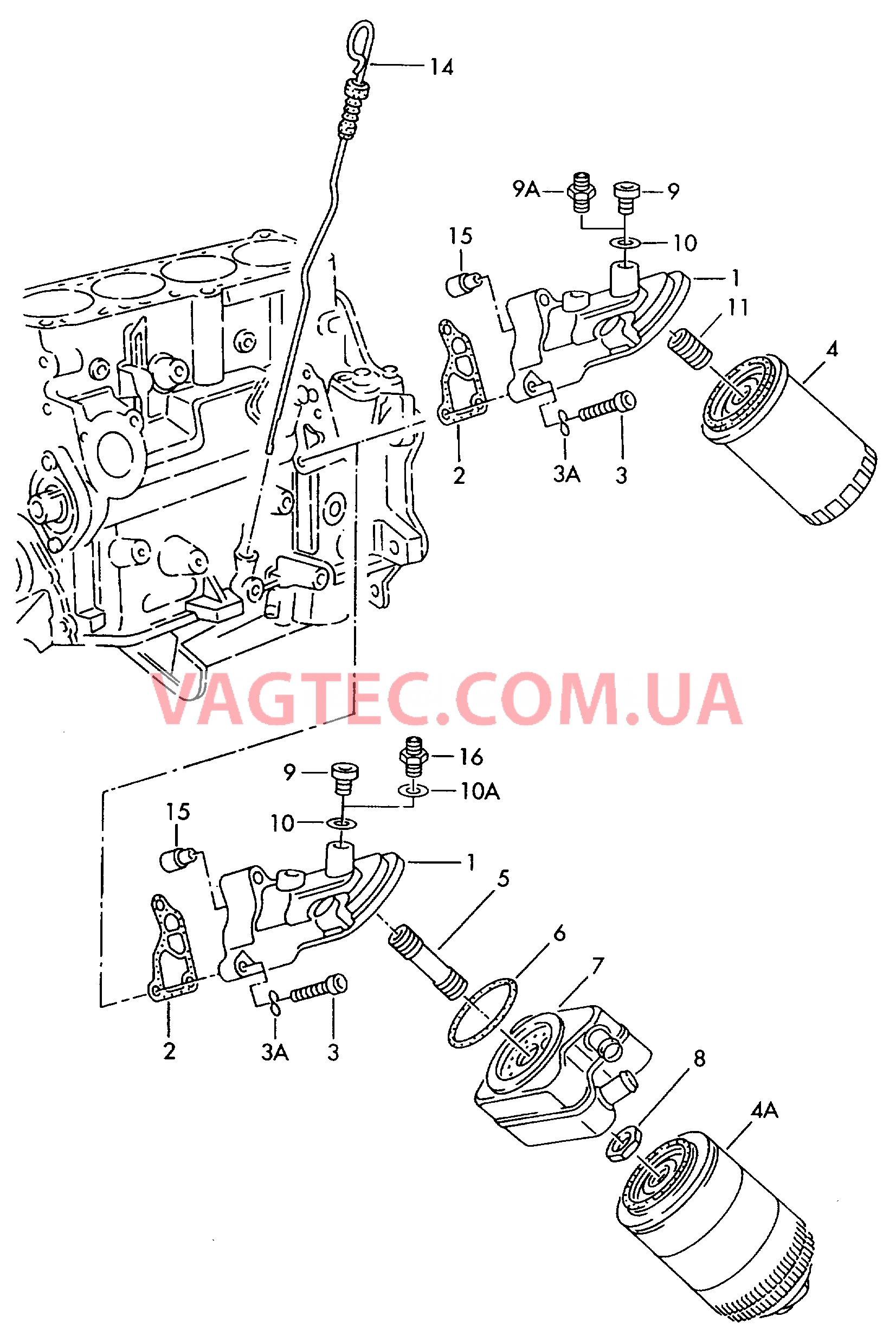  VW РASSAT Фильтр, масляный  VW РASSAT Кронштейн масляного фильтра  VW РASSAT Маслоизмерительный щуп  для VOLKSWAGEN Passat 2000