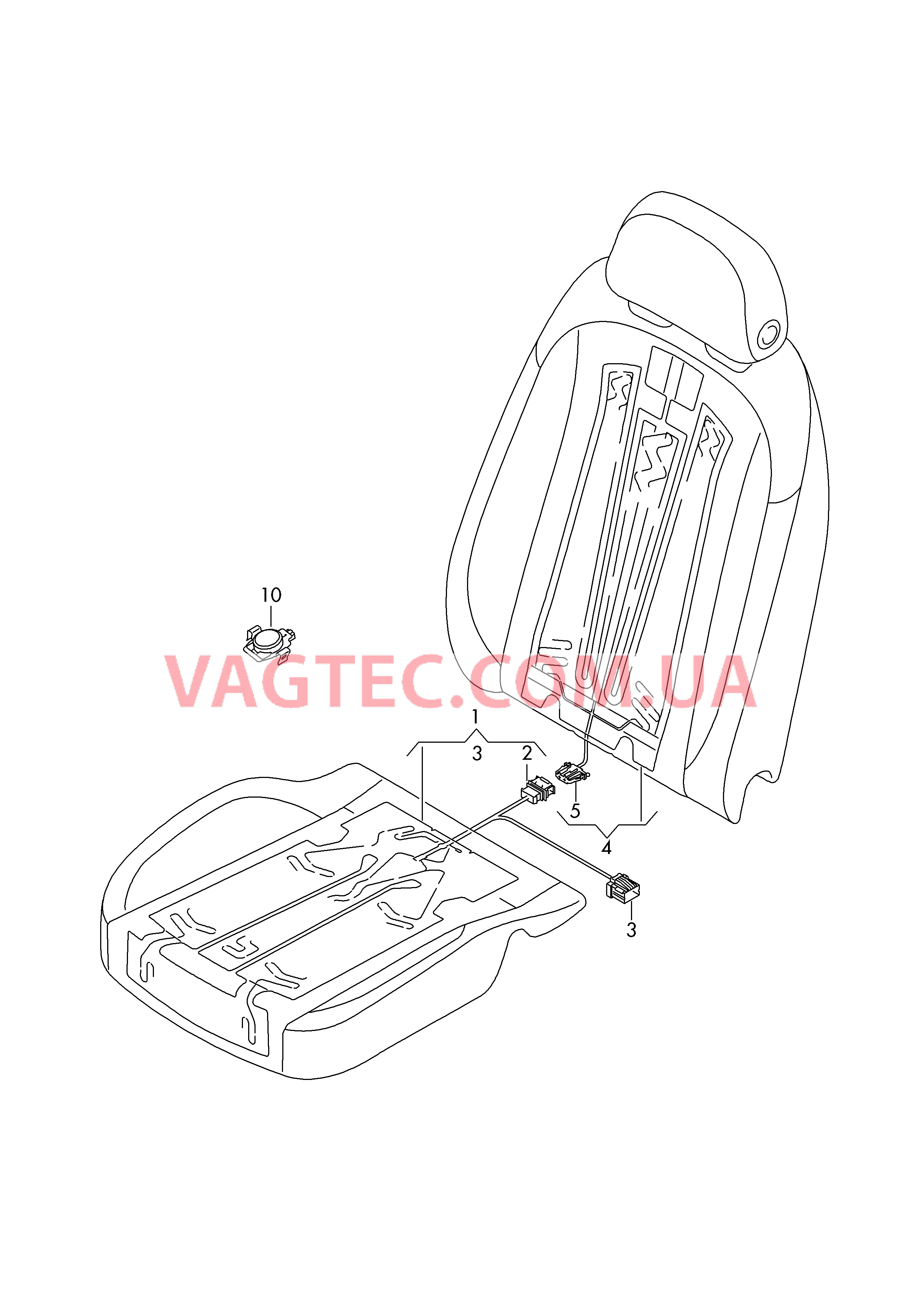 Нагревательный элемент спинки и подушки сиденья  Вставка распознавания занятости сиденья  для AUDI A4Q 2019