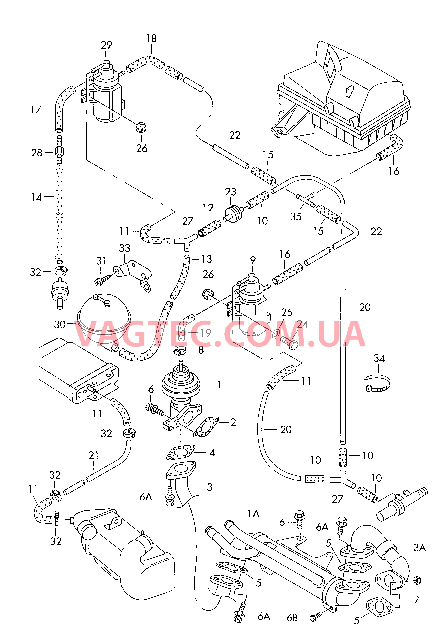  VW РASSAT Вакуумная система Рециркуляция ОГ  для VOLKSWAGEN Passat 2000