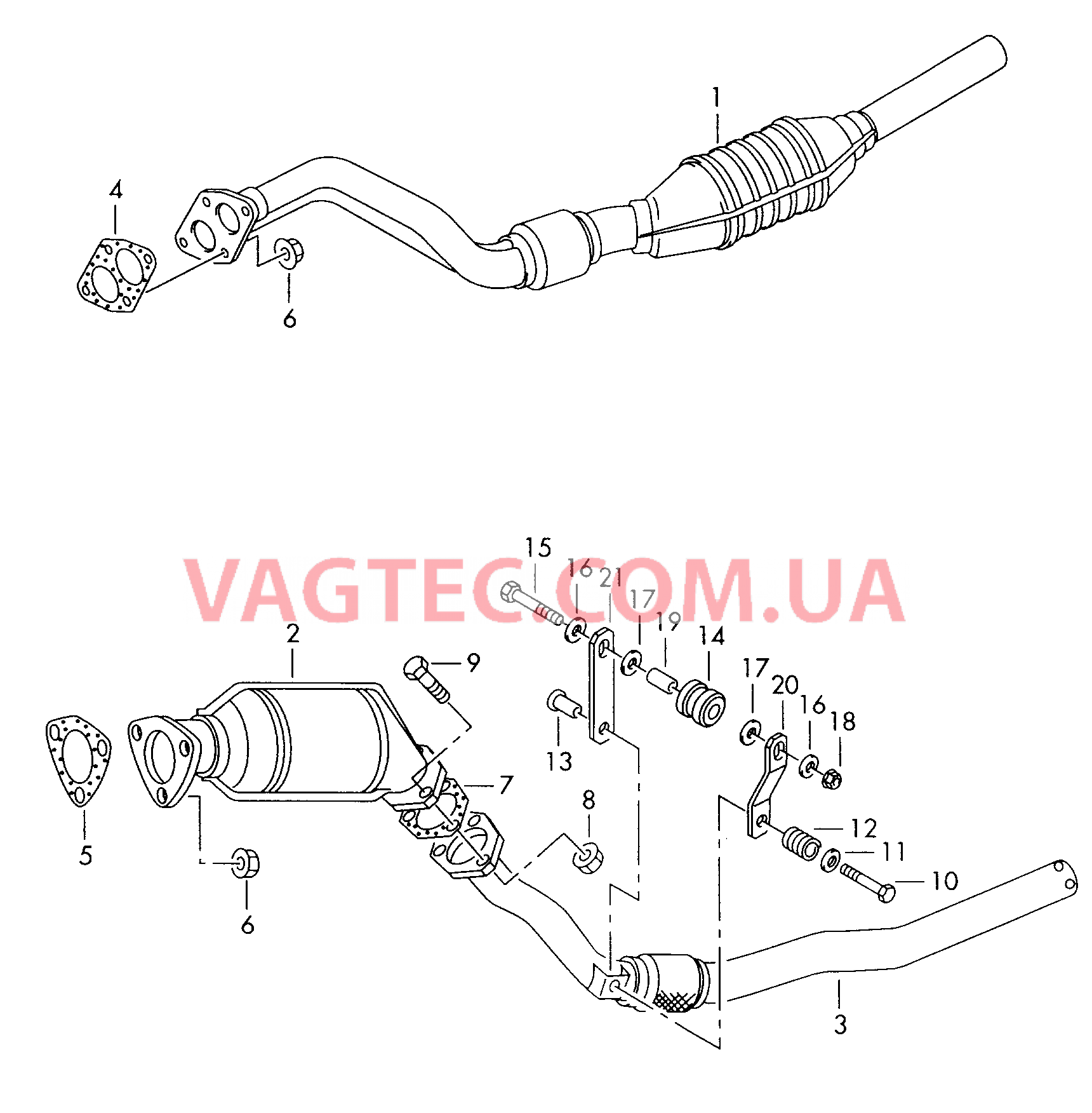  VW РASSAT Труба выпуска ОГ с нейтрализат Труба выпуска ОГ с передним глушителем  для VOLKSWAGEN Passat 2000