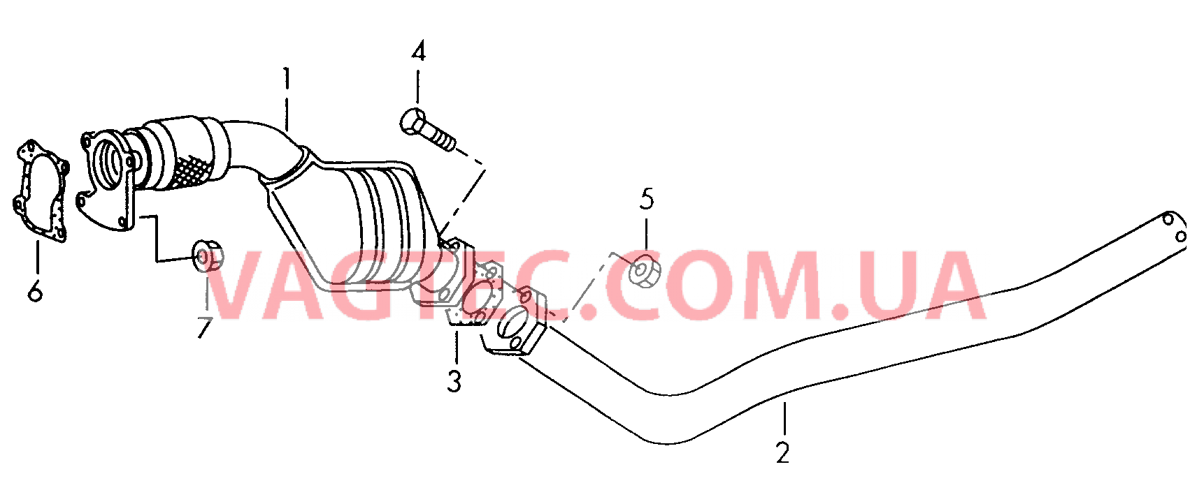 Труба выпуска ОГ с нейтрализат Промежуточная труба  для AUDI A4Q 2001