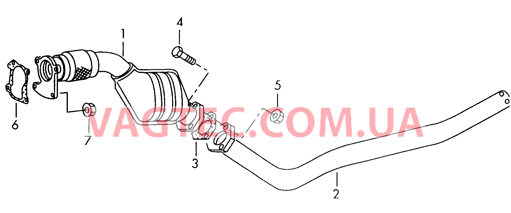 Труба выпуска ОГ с нейтрализат Промежуточная труба  для VOLKSWAGEN Passat 2001