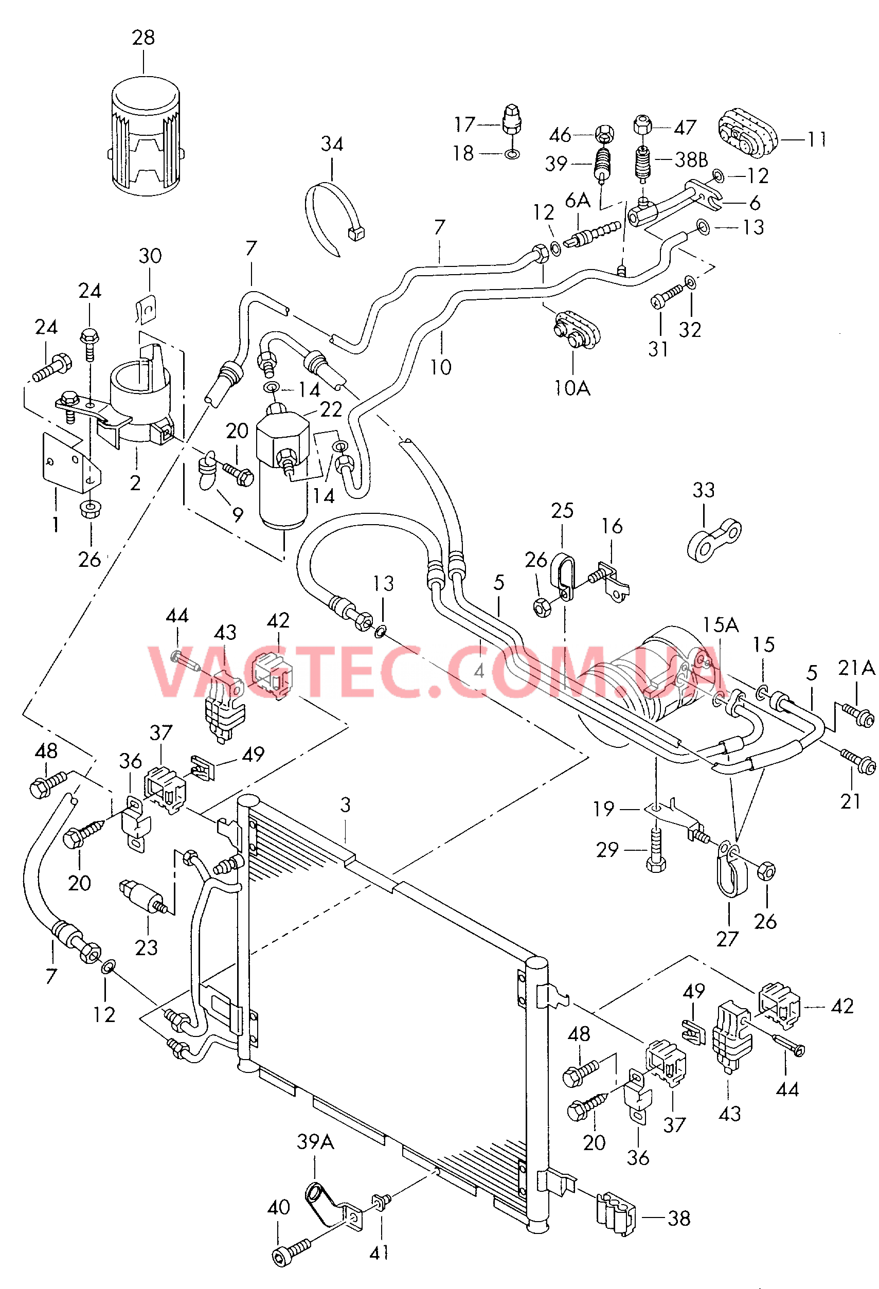 Конденсатор климат.установки Циркуляция хладагента  для AUDI A6AR 2003