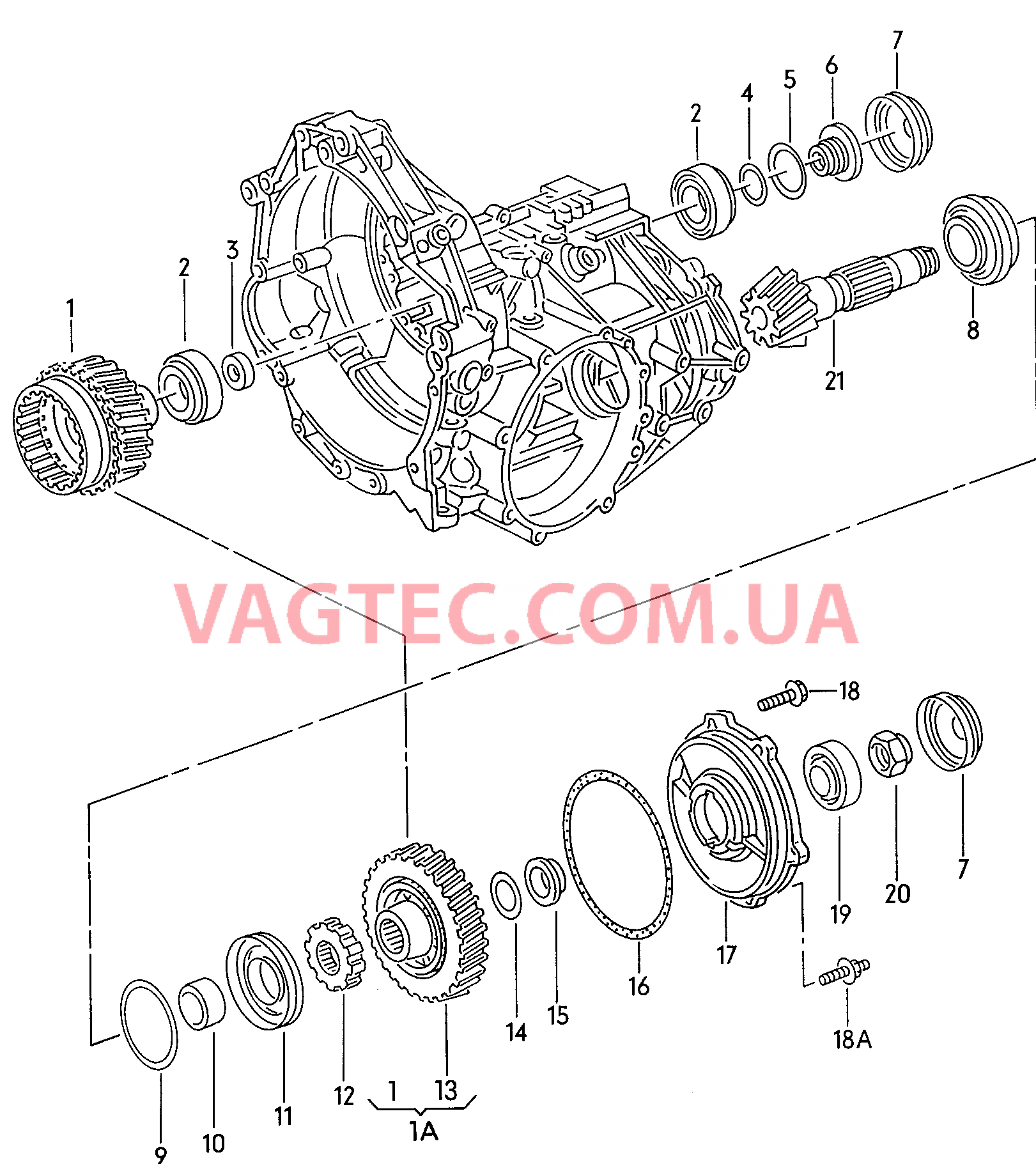  VW РASSAT Ведомый вал  VW РASSAT Ведущая шестерня для 4-ступенчатой АКП  для VOLKSWAGEN Passat 2000