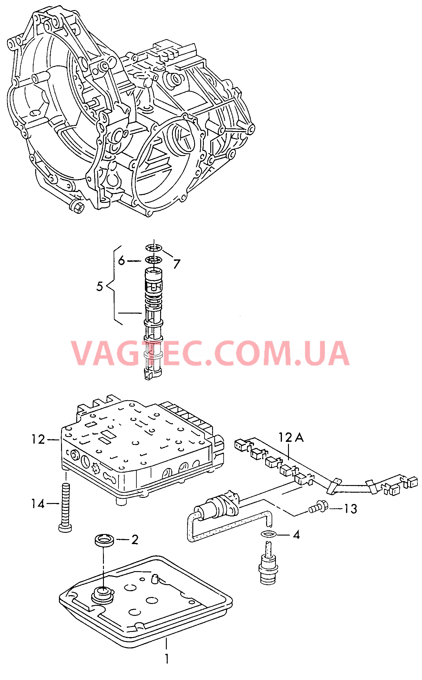 Блок клапанов АКП Фильтр масляный, сетчатый для 4-ступенчатой АКП  для VOLKSWAGEN Passat 2001