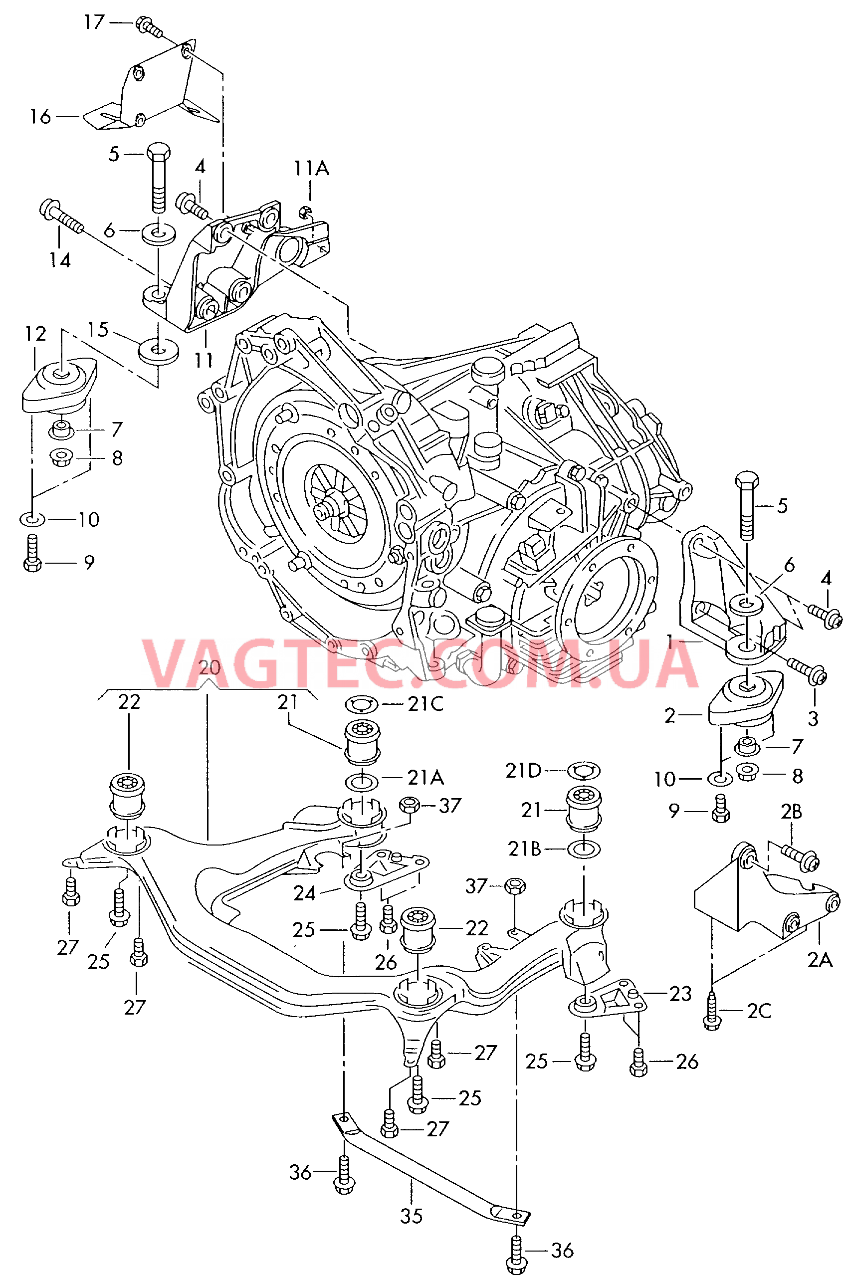  AUDI A4 Детали крепежные для КП для 4-ступенчатой АКП  для AUDI A4 2000