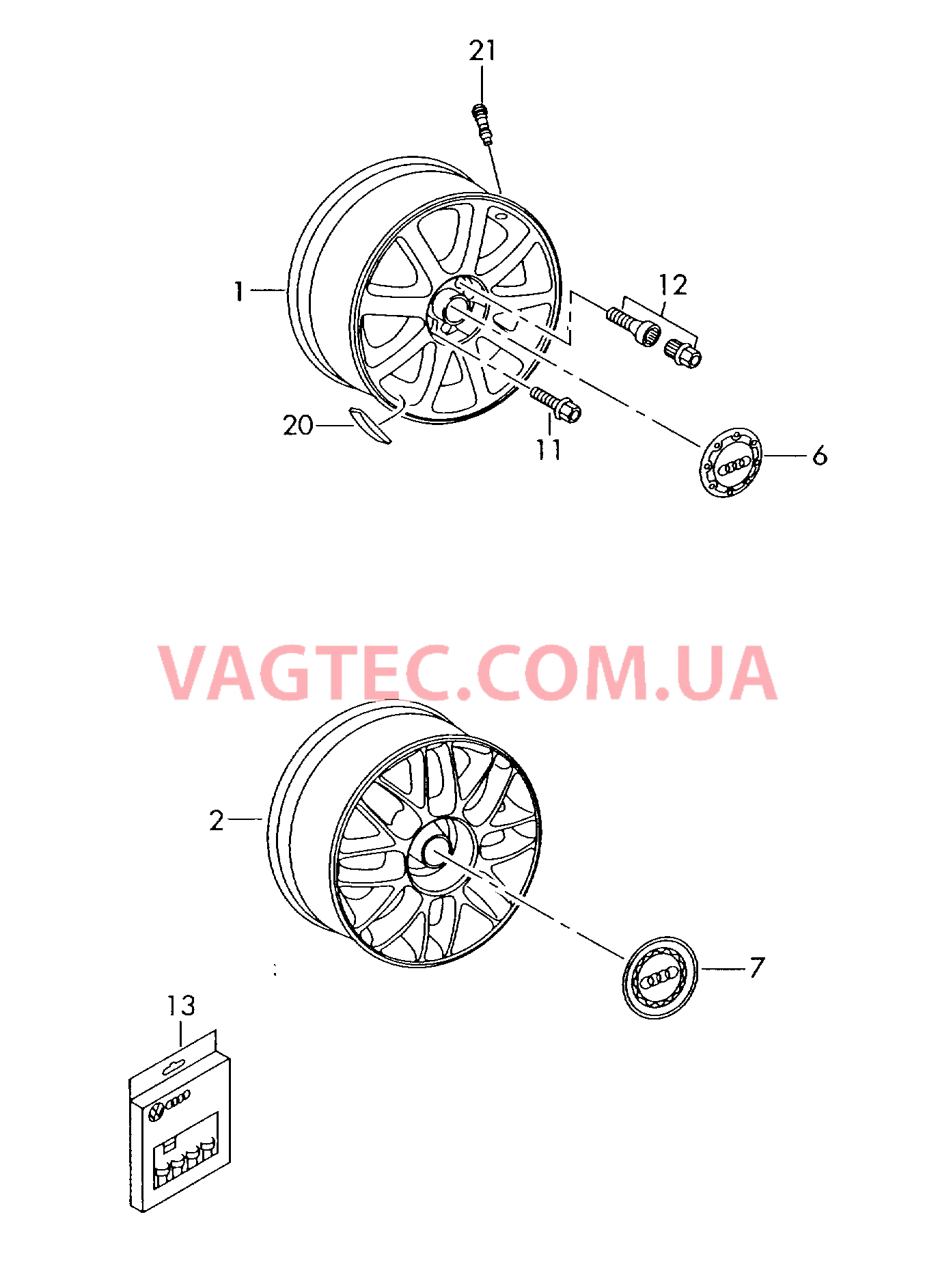 Алюминиевый диск  для AUDI A6Q 2000