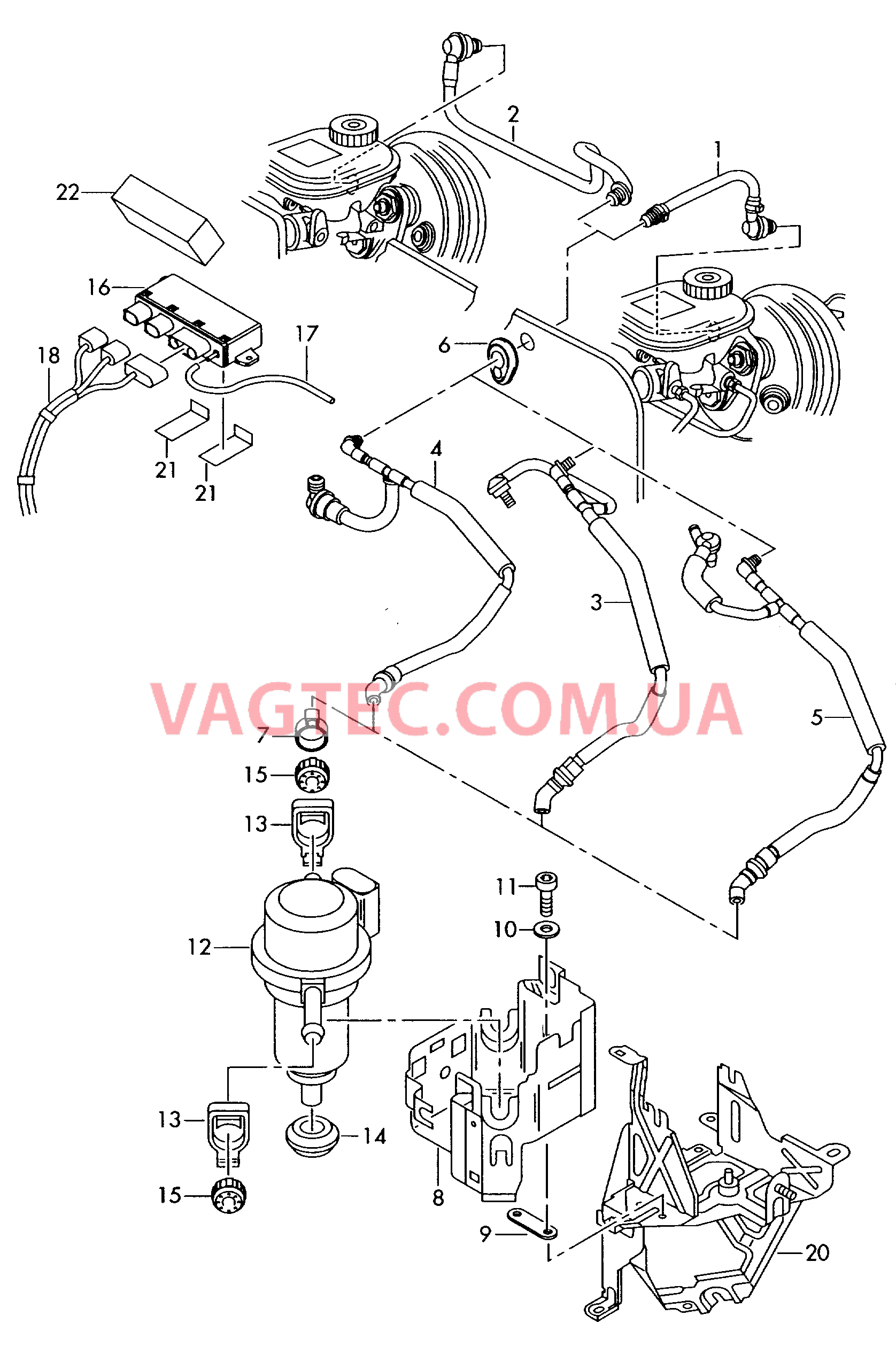  AUDI A6 Вакуумные шланги и электрический вакуумный насос для дополнительно оснащенных а/м  для AUDI A6 2000