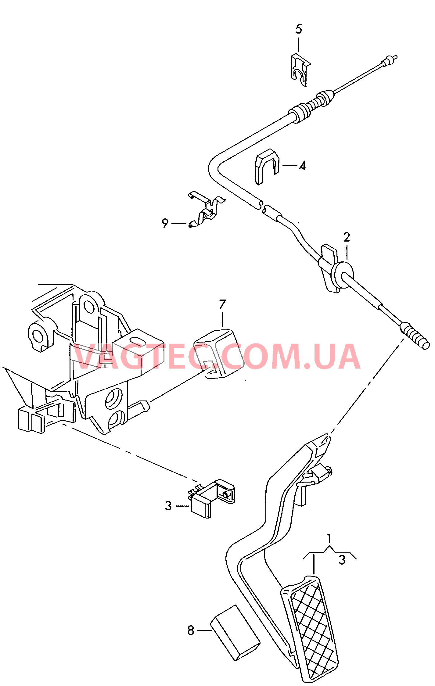  AUDI A6 Педаль акселератора Трос педали газа  для AUDI A6 2000