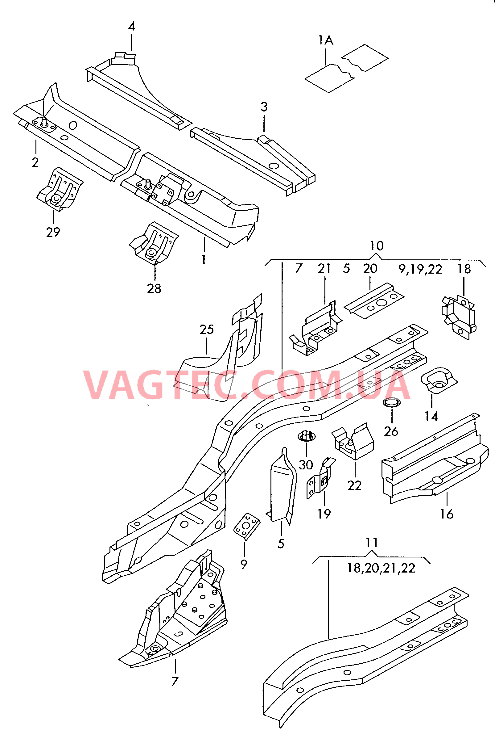 Лонжерон  для AUDI RS4 2002