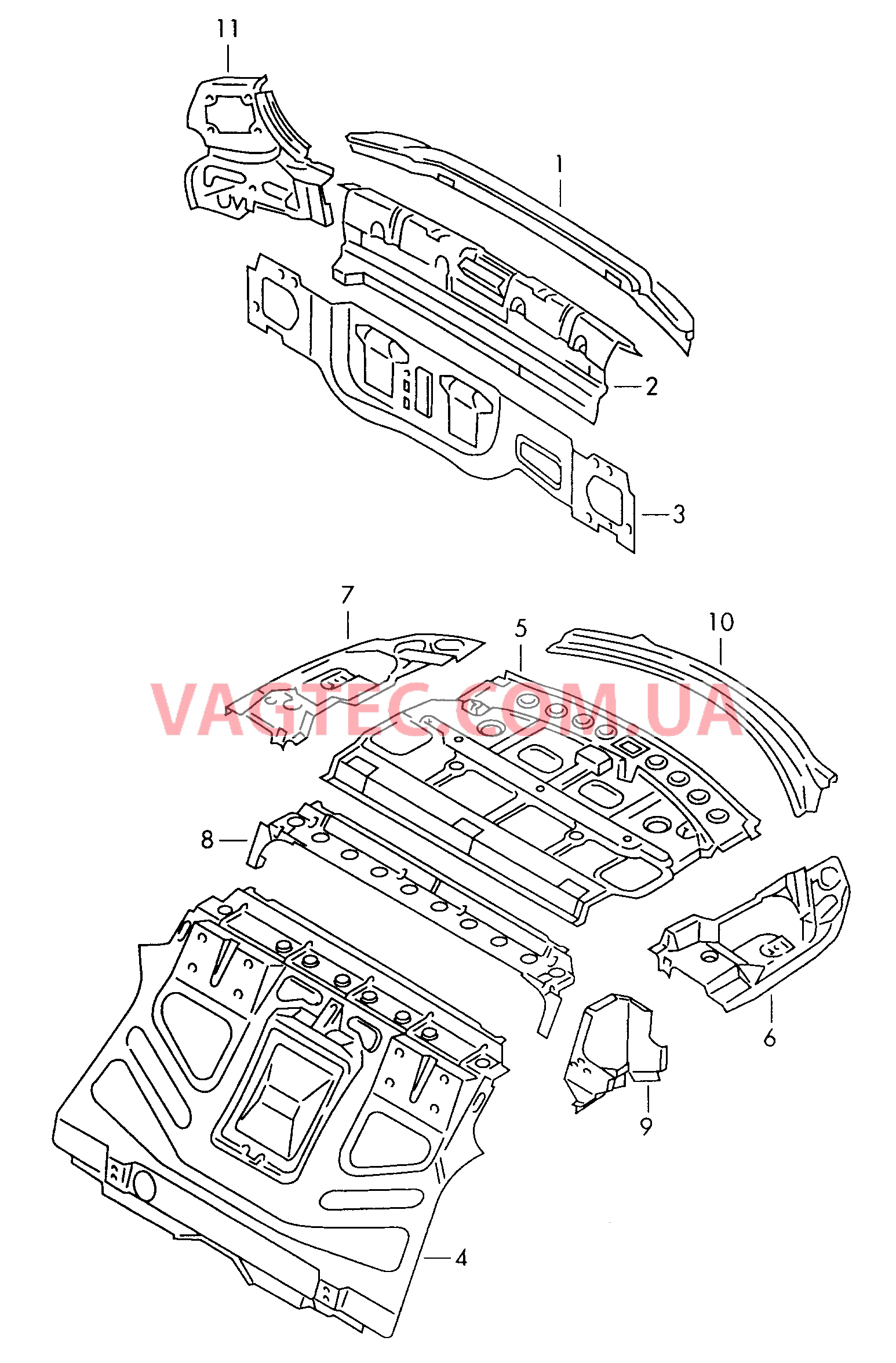 Задняя панель  для AUDI A4Q 2000