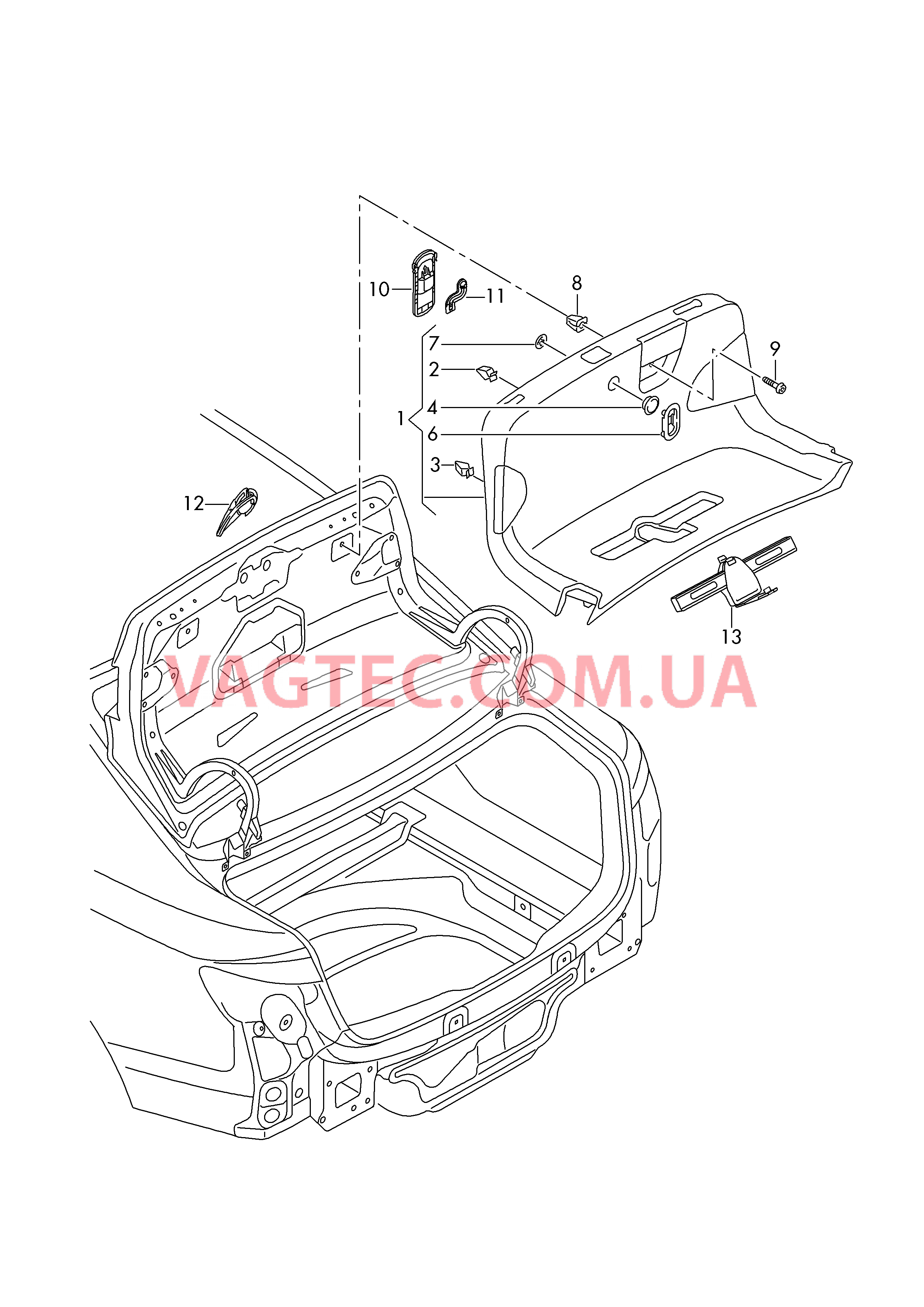 Облицовка крышки багаж. отсека  для AUDI A4 2017