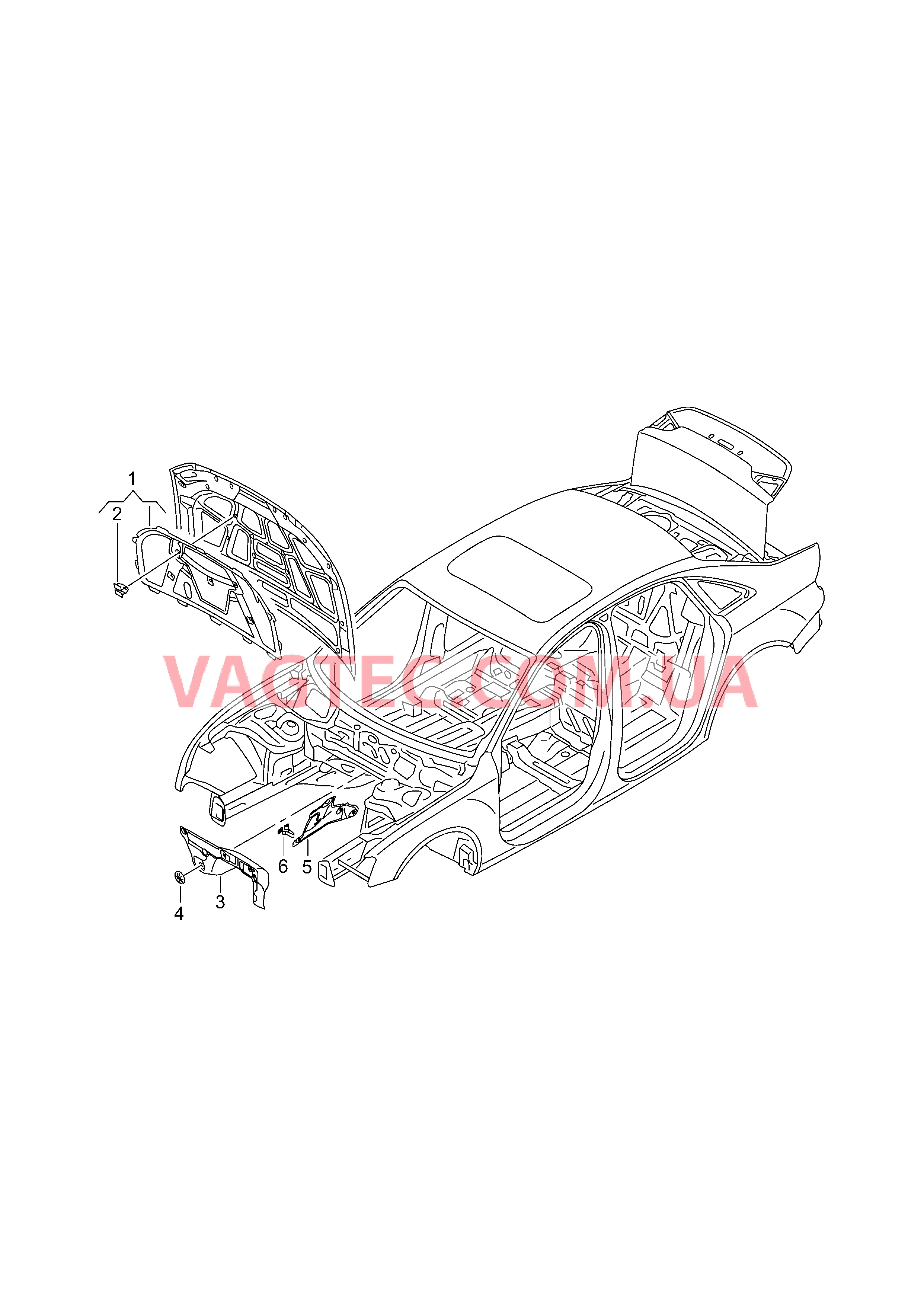 Шумоизоляция моторного отсека  для AUDI A4Q 2016