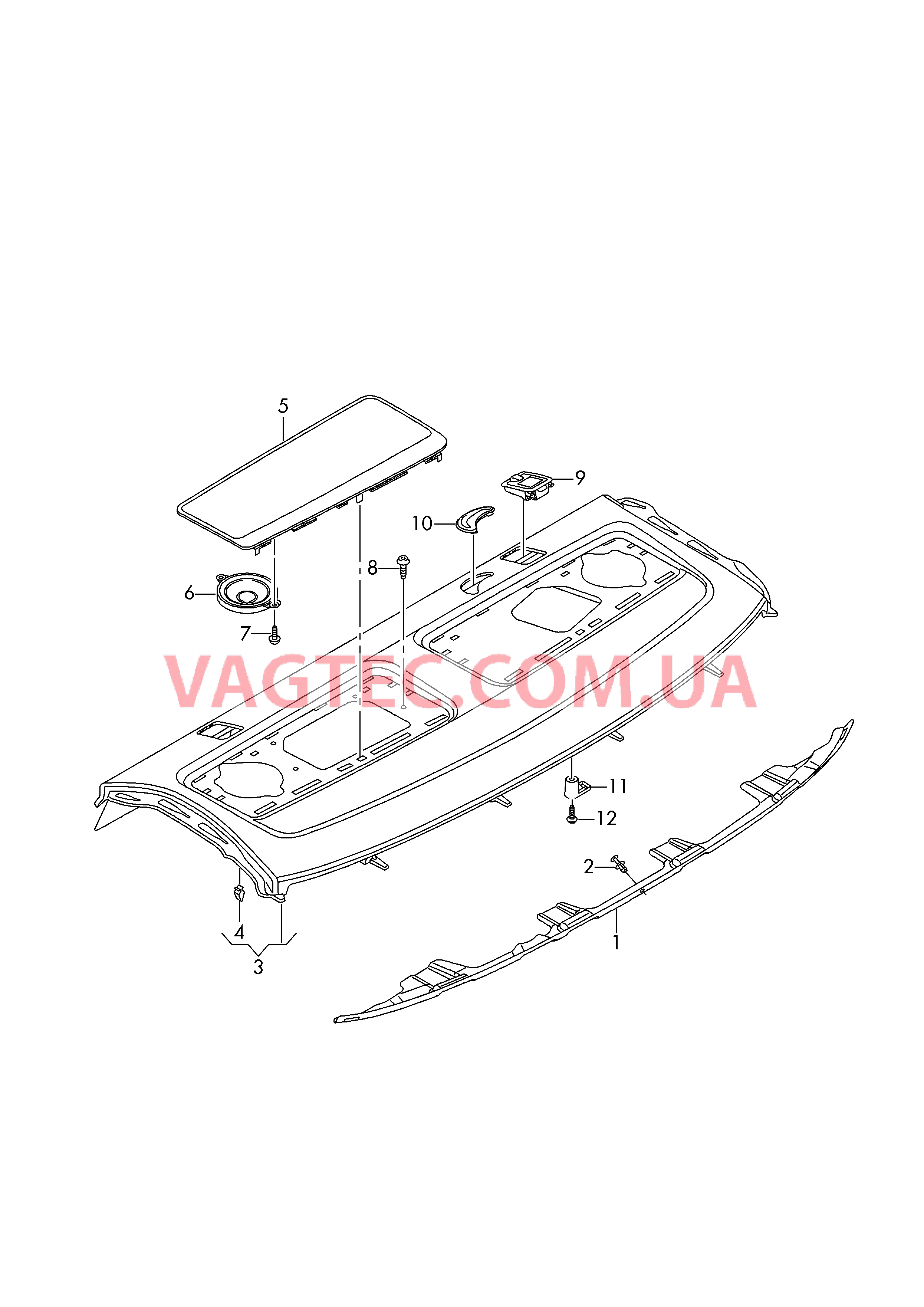 Обивка задней полки .  для AUDI A4 2016