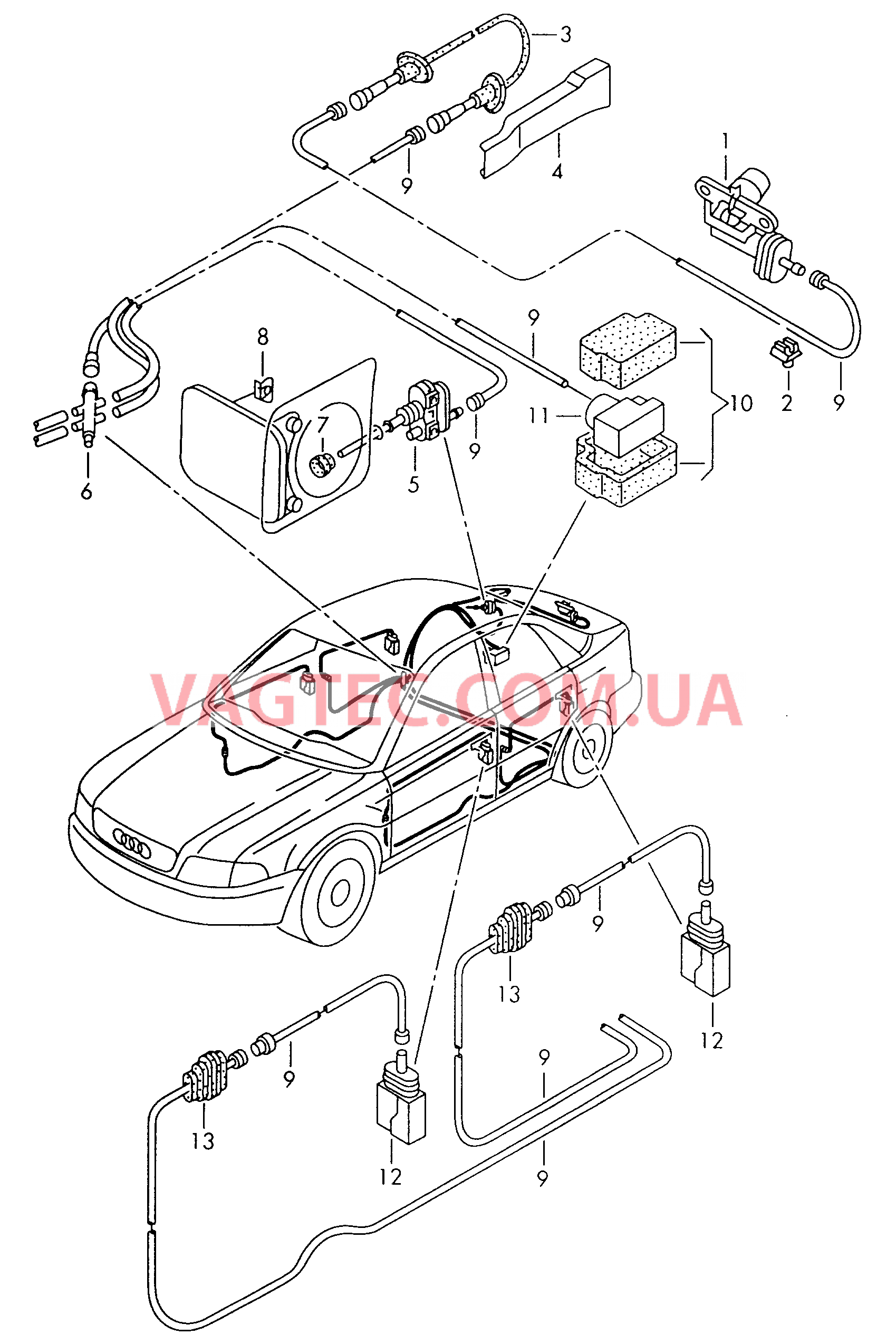 Центральный замок  для AUDI RS4 2000